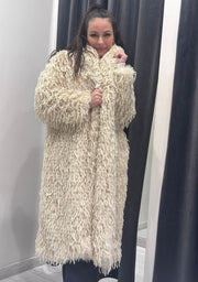 Cappotto faux fur WYH7219 BE CRISTINA GAVIOLI 