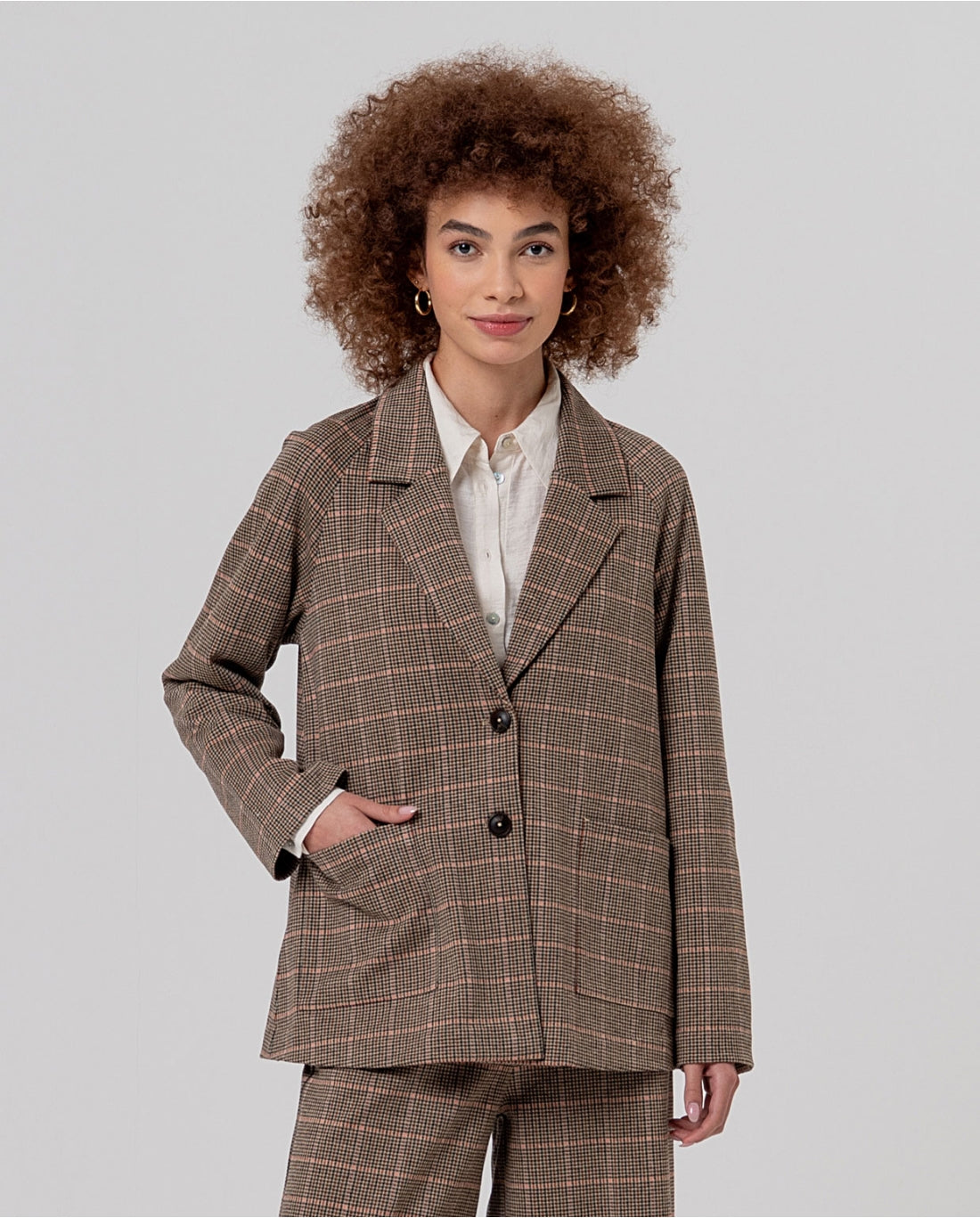Giacca oversize quadri 556XIJA311 04 SURKANA 