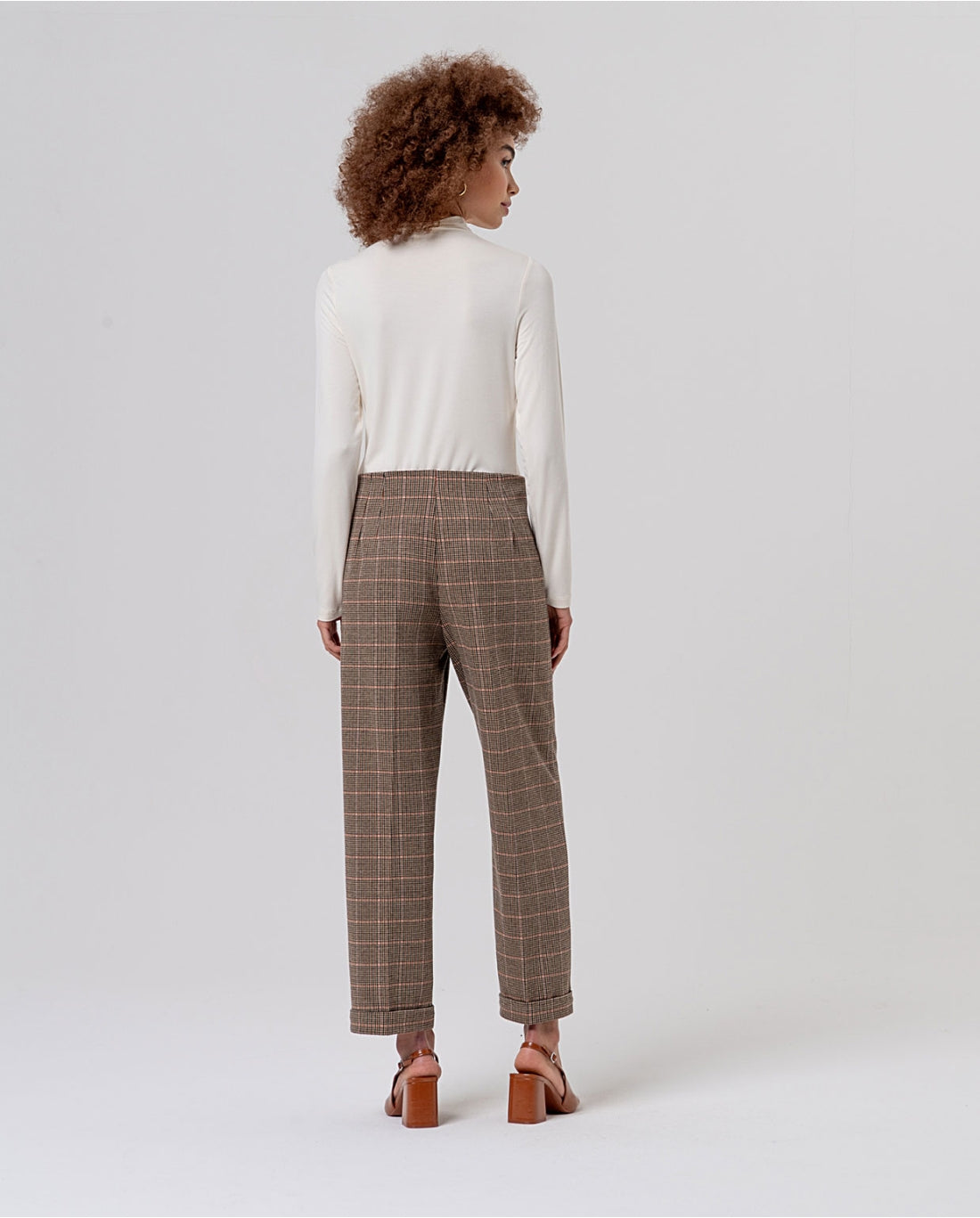 Pantaloni gamba dritta quadri 556XIJA514 04 SURKANA 