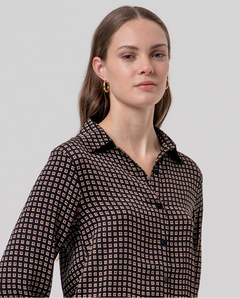 Camicia ampia con stampa tipo foulard 566SAVI124 00 SURKANA 