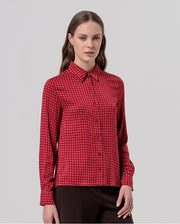 Camicia ampia con stampa tipo foulard Rosso 566SAVI124 40 SURKANA 