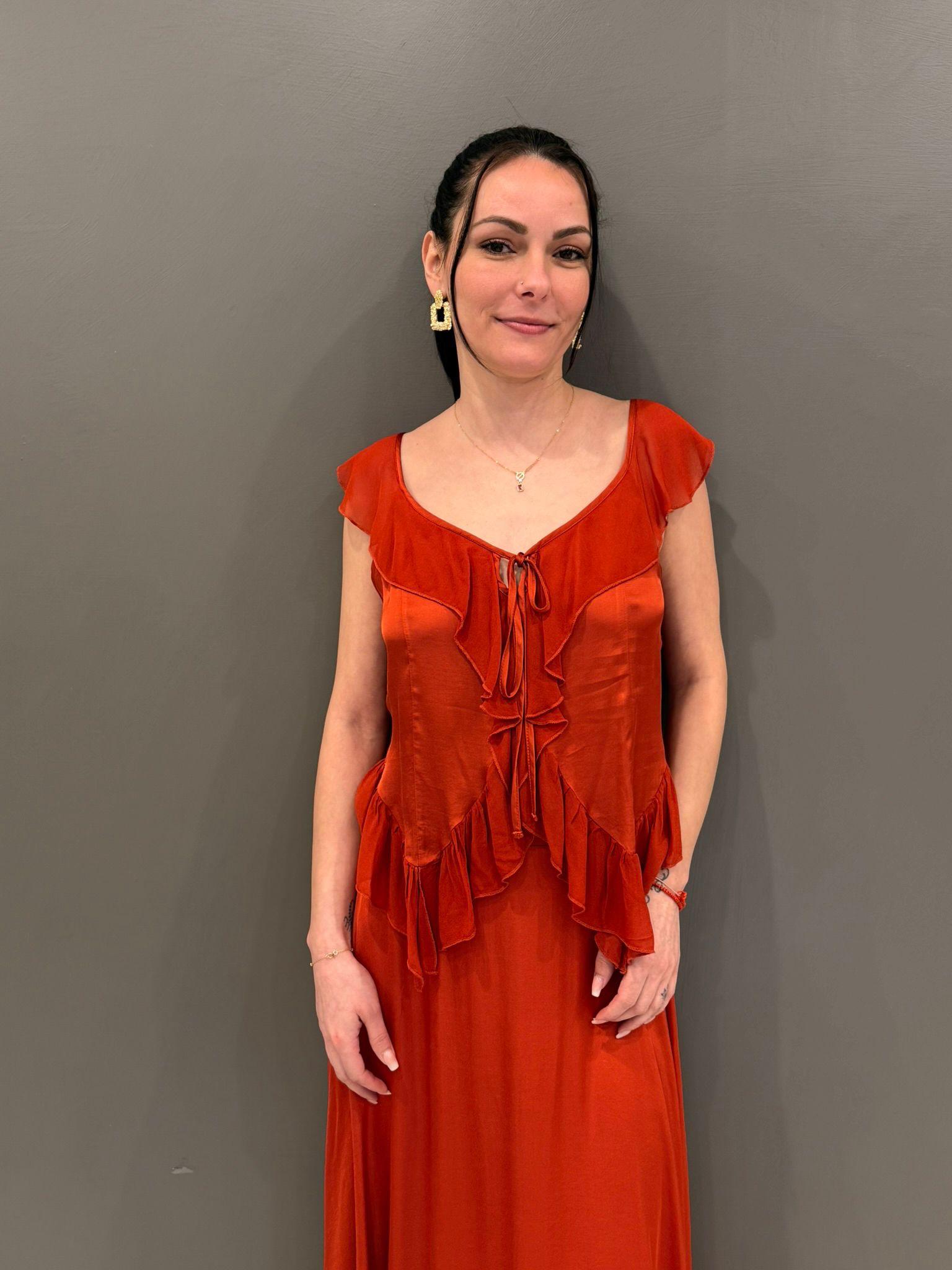 Top con rouches 25468BS AR CRISTINA GAVIOLI 