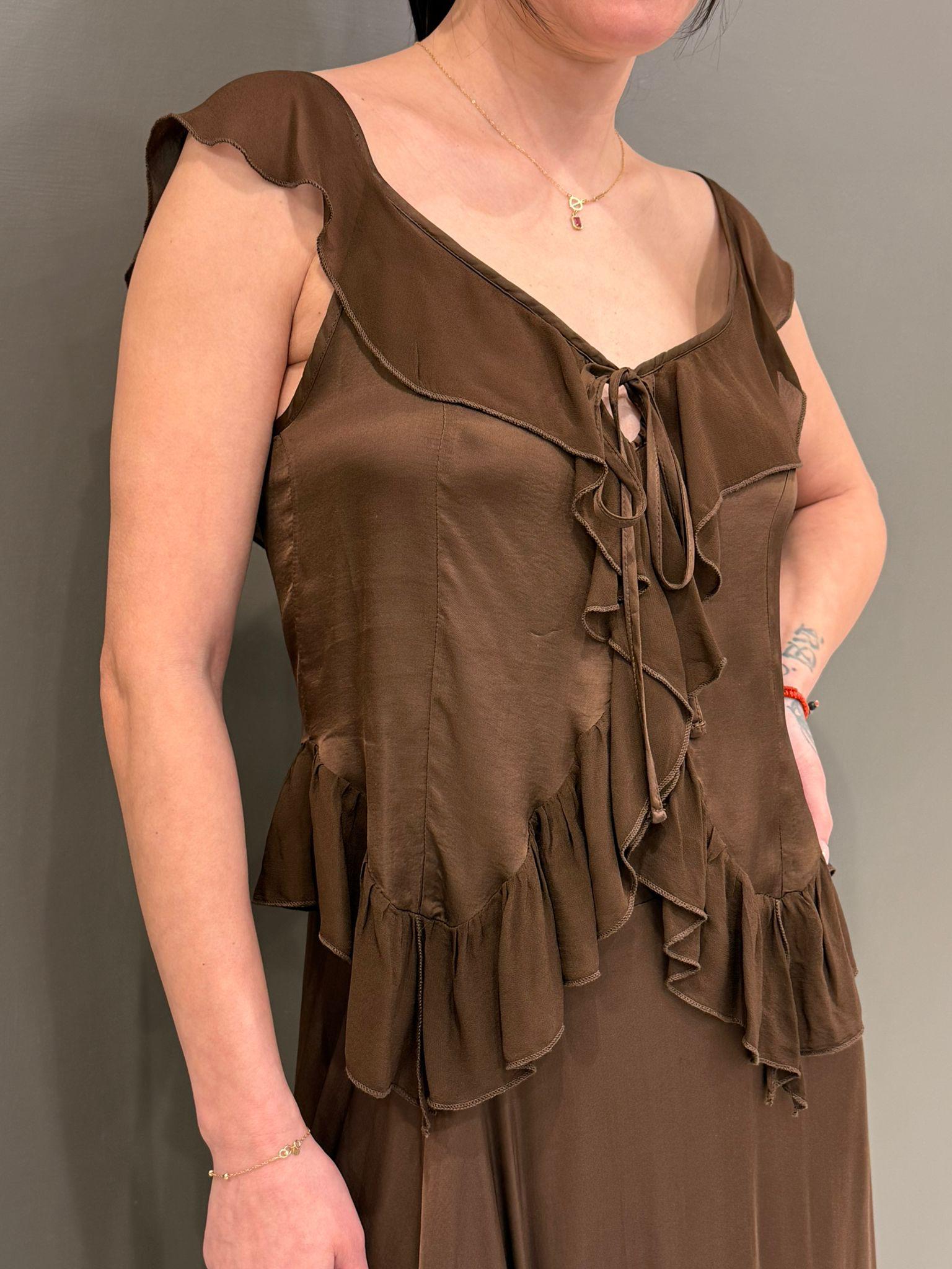 Top con rouches 25468BS MO CRISTINA GAVIOLI 