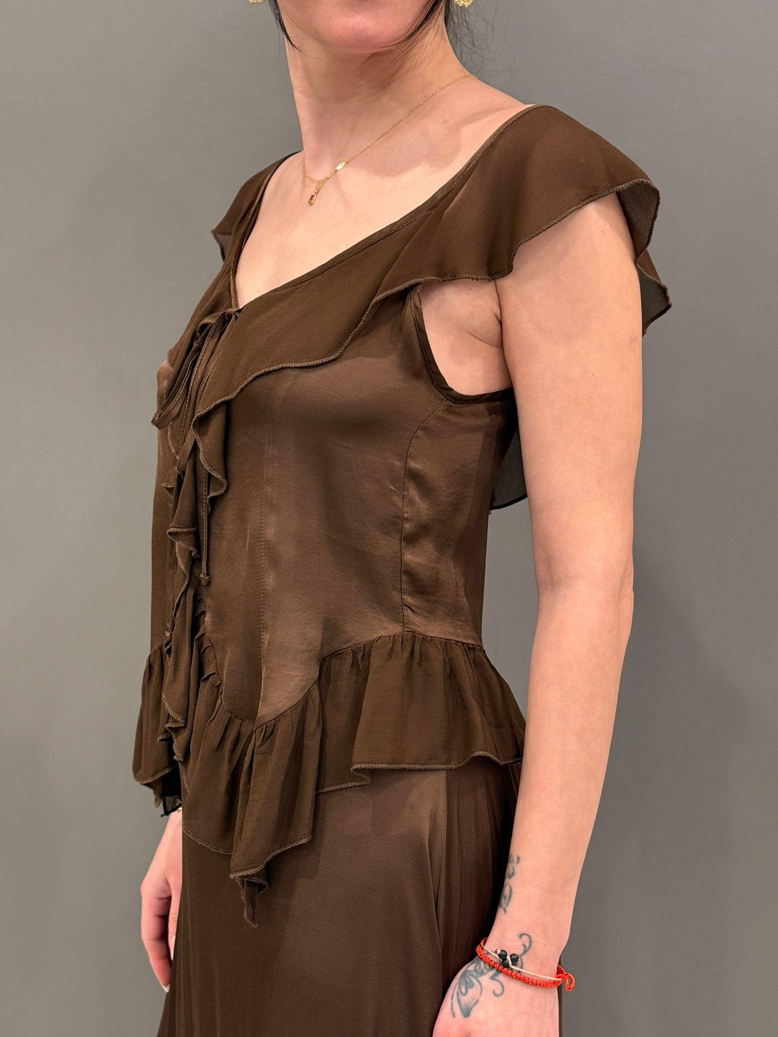 Top con rouches 25468BS MO CRISTINA GAVIOLI 
