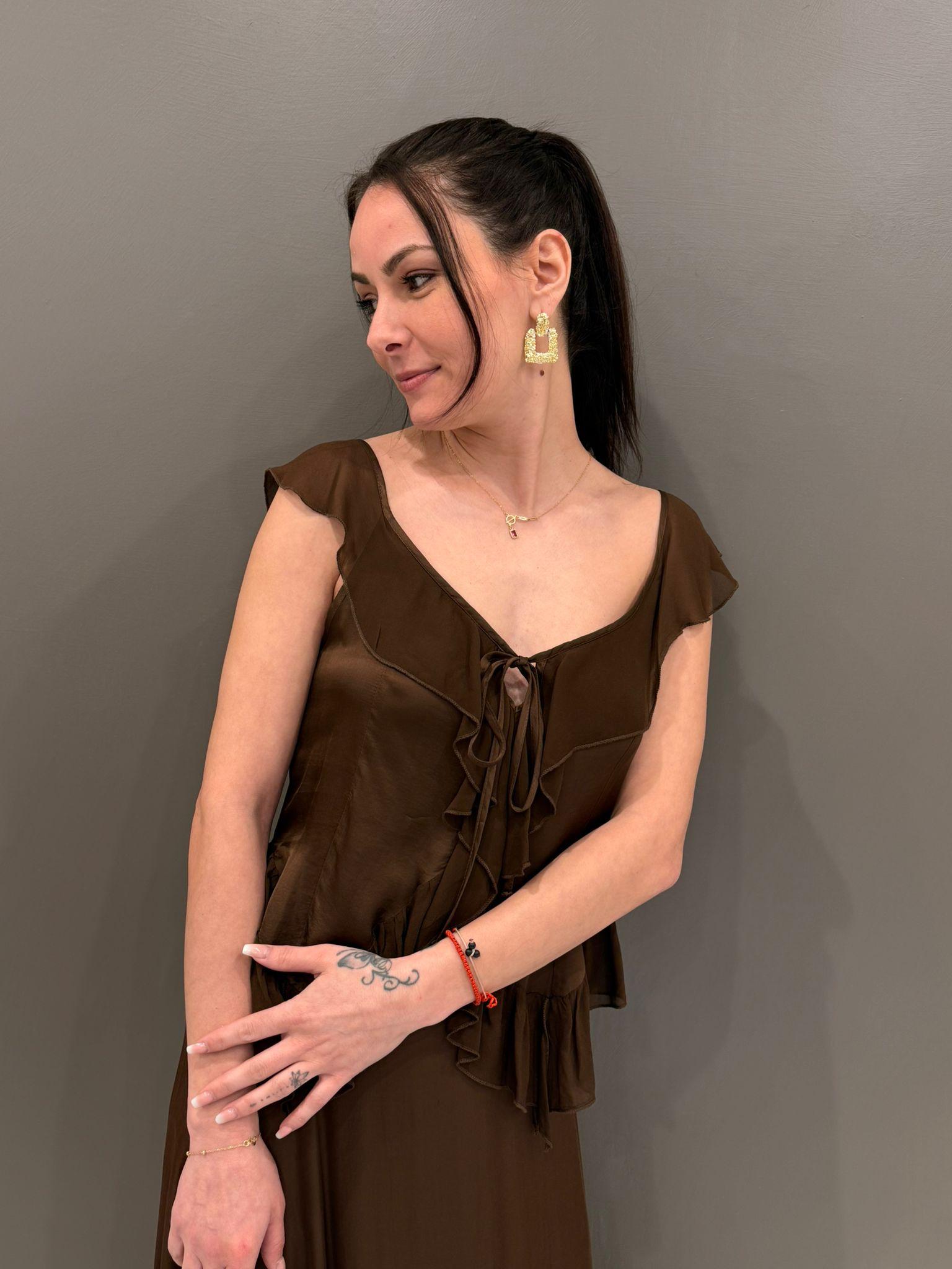 Top con rouches 25468BS MO CRISTINA GAVIOLI 