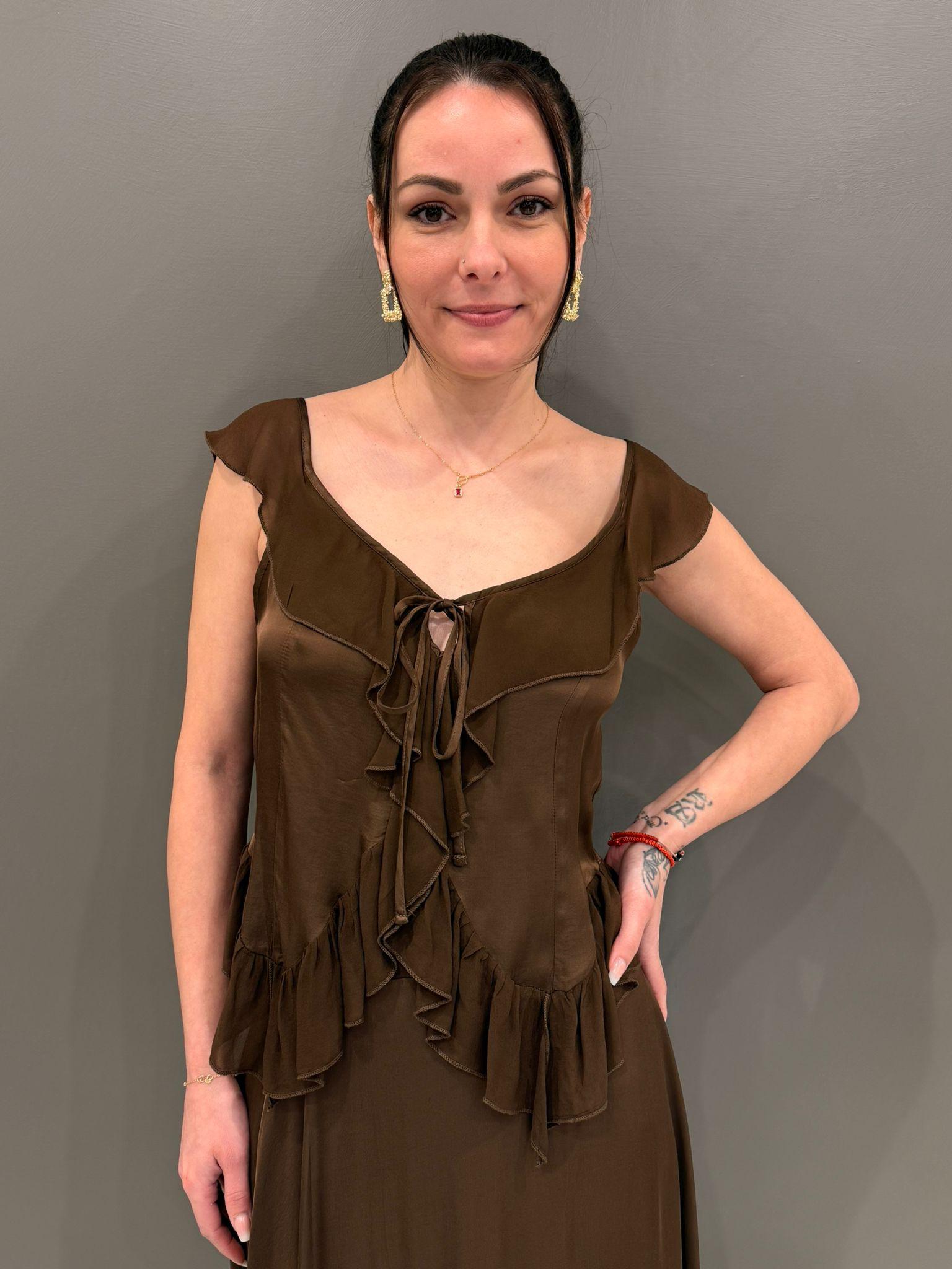 Top con rouches 25468BS MO CRISTINA GAVIOLI 