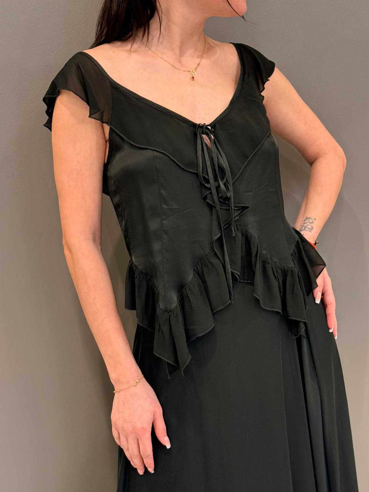 Top con rouches 25468BS NE CRISTINA GAVIOLI 