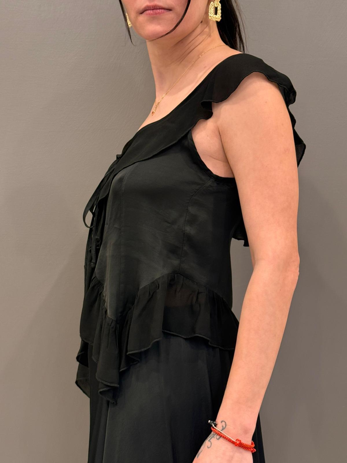 Top con rouches 25468BS NE CRISTINA GAVIOLI 