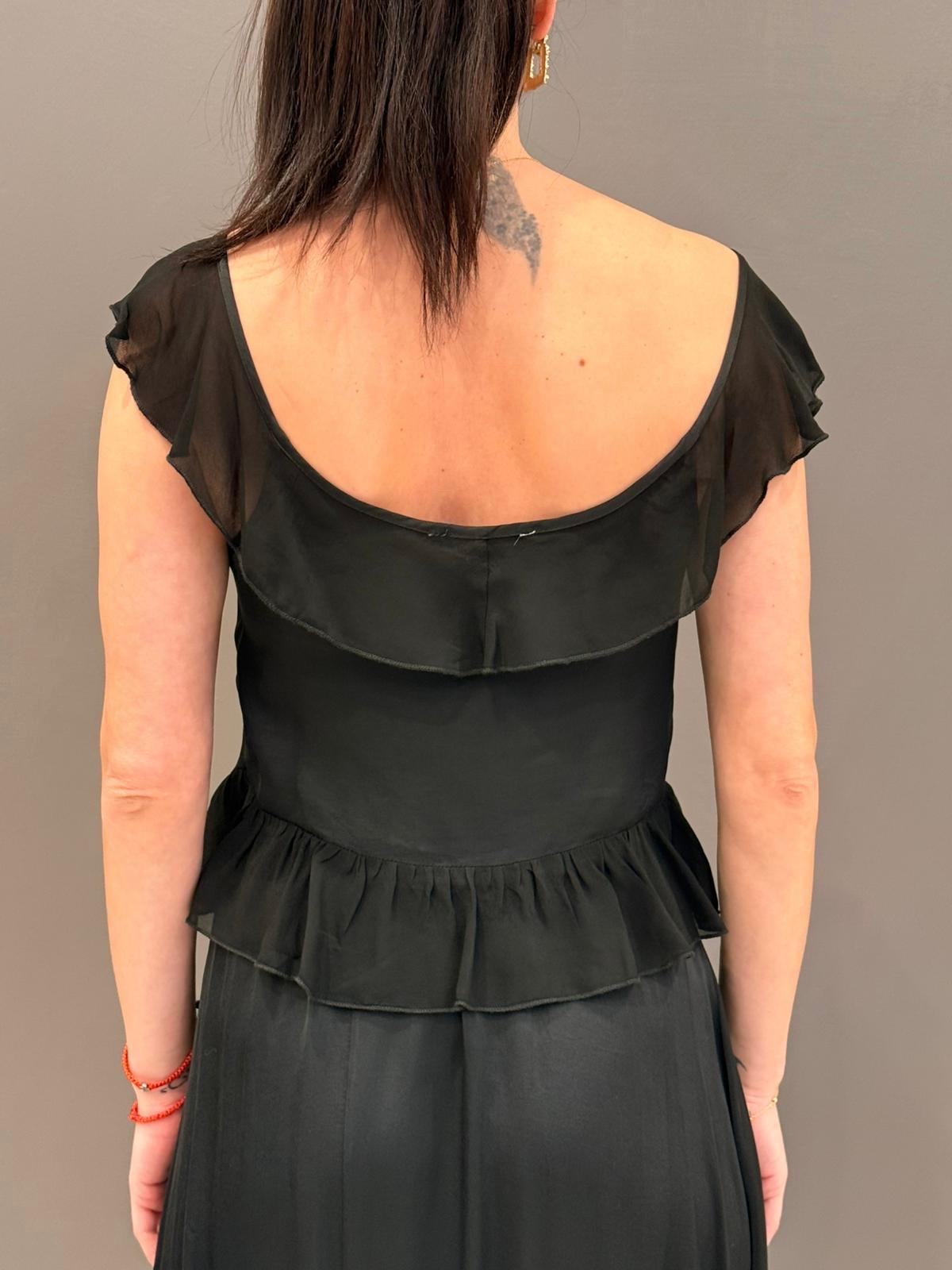 Top con rouches 25468BS NE CRISTINA GAVIOLI 