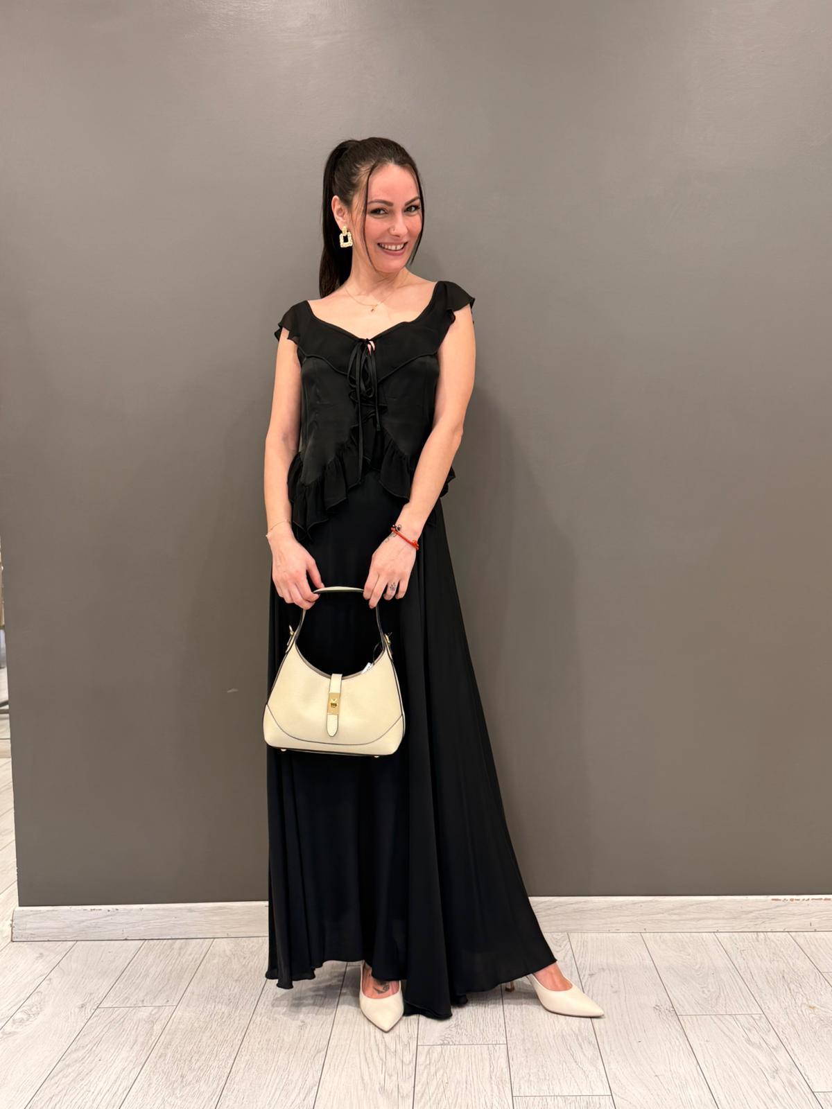 Top con rouches 25468BS NE CRISTINA GAVIOLI 