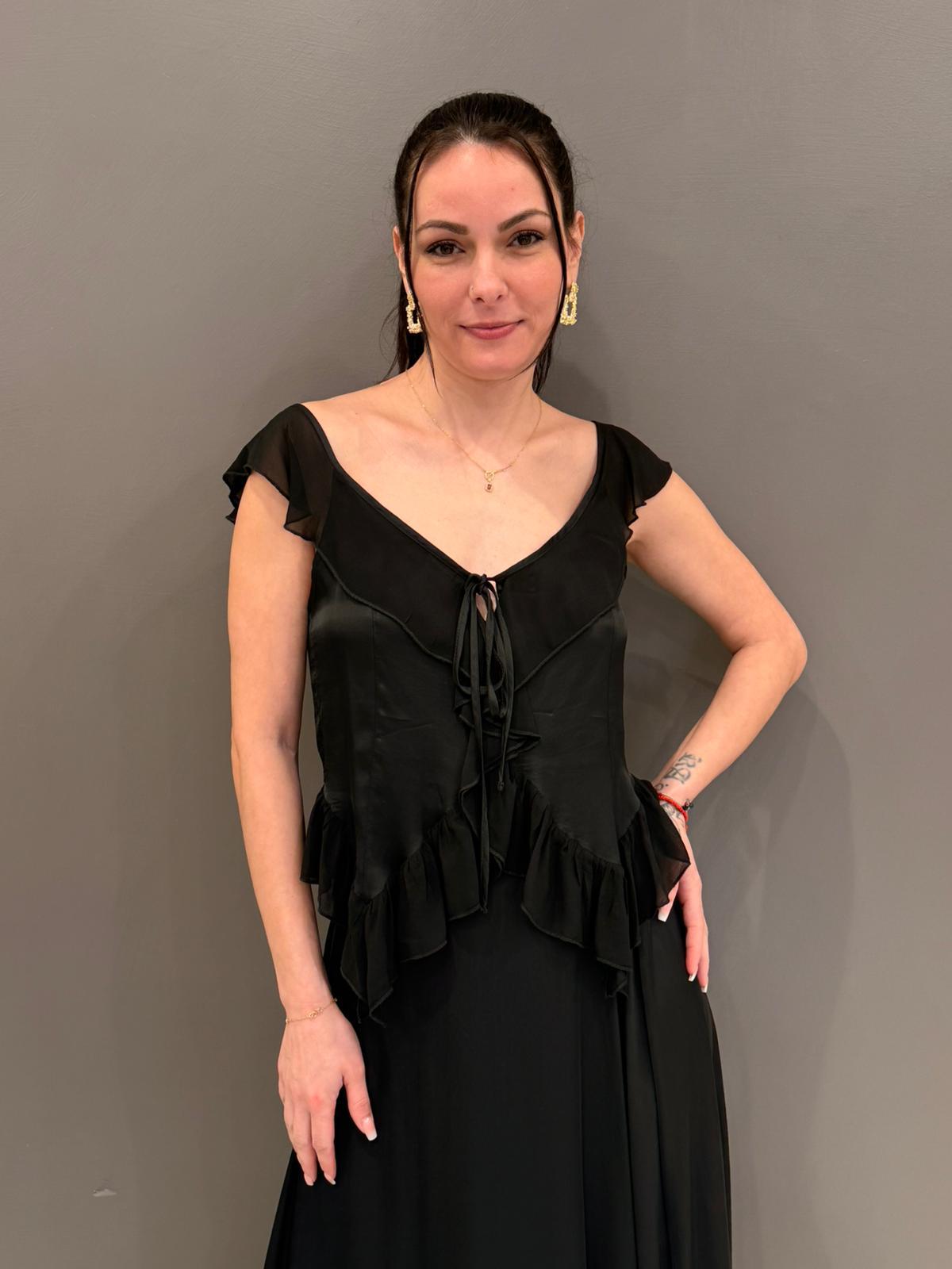 Top con rouches 25468BS NE CRISTINA GAVIOLI 