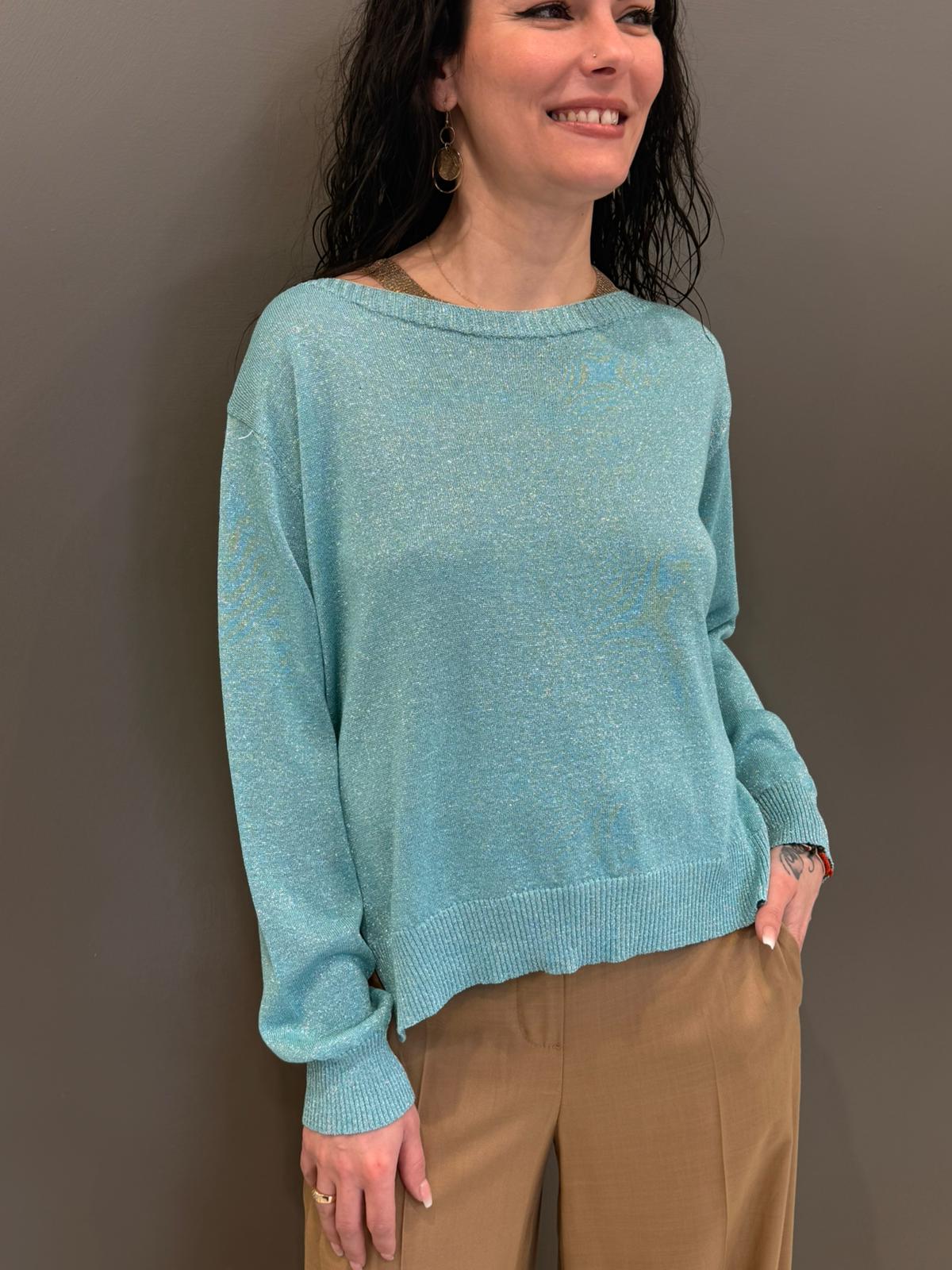 Maglia lurex D76660 ACQ CRISTINA GAVIOLI 