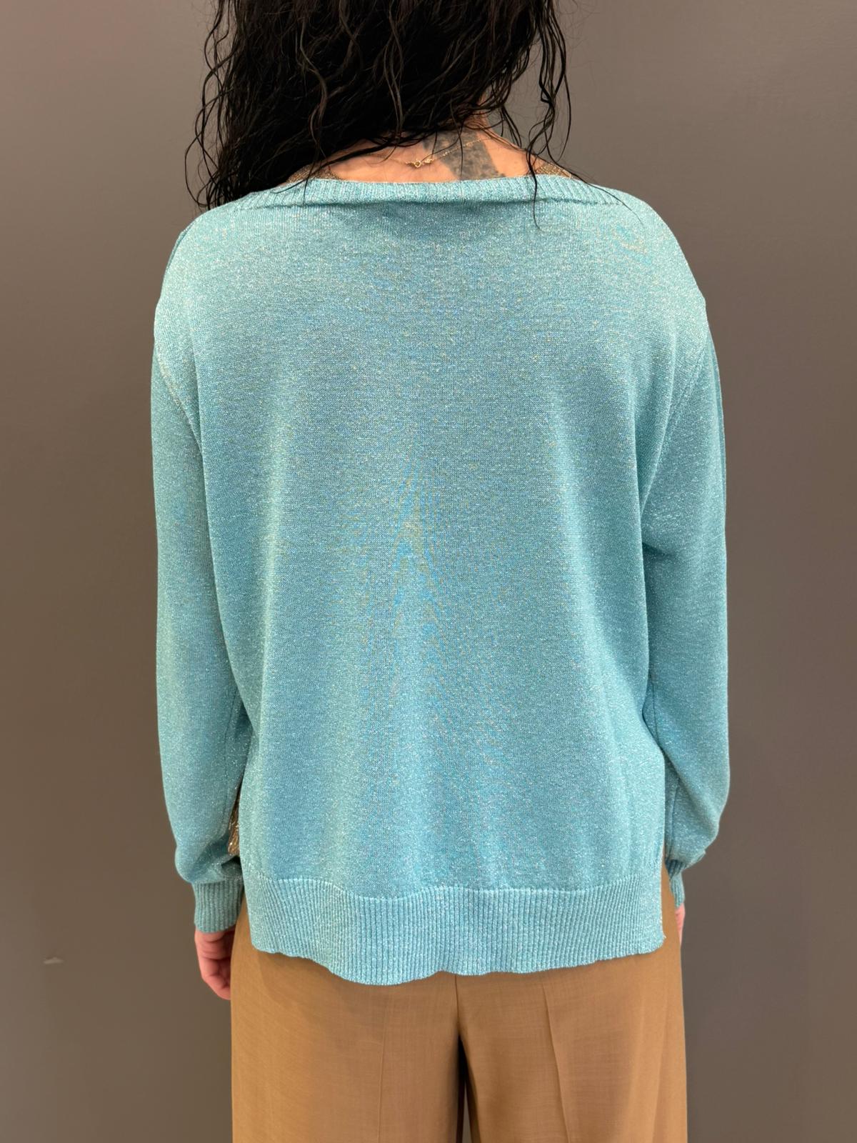 Maglia lurex D76660 ACQ CRISTINA GAVIOLI 