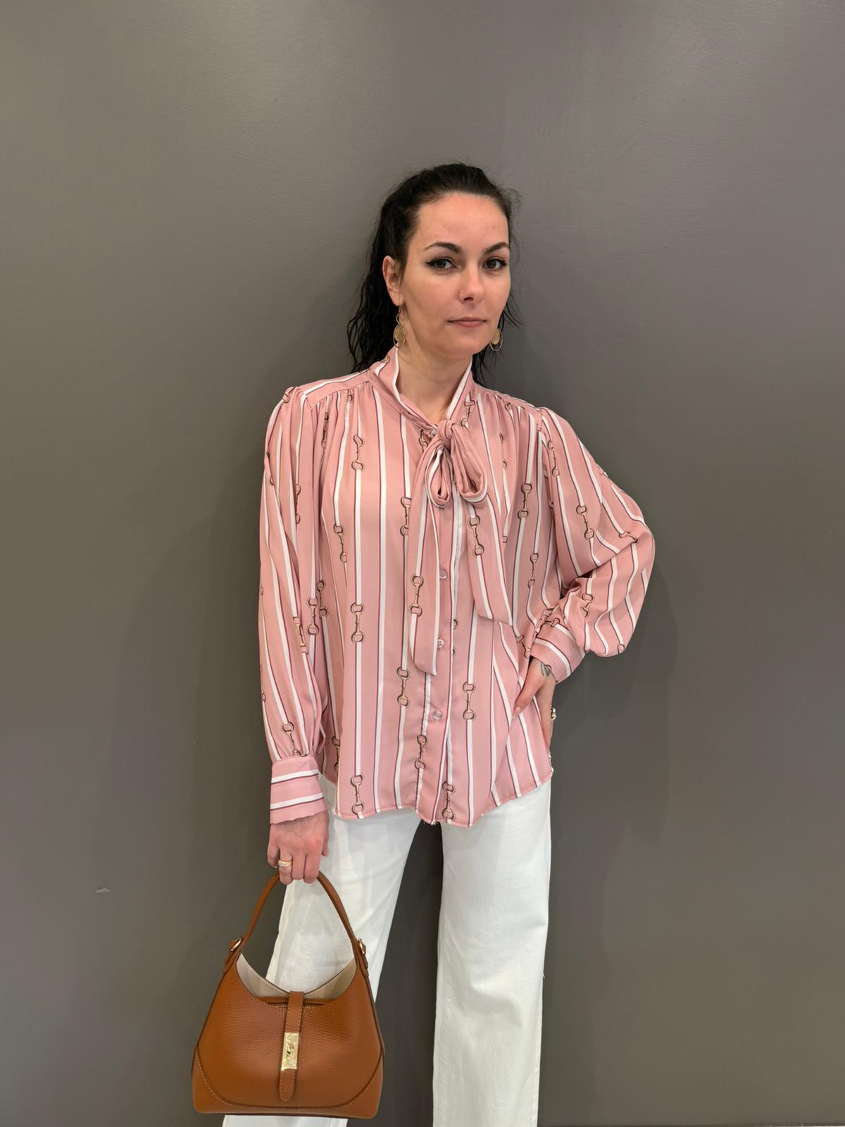 Camicia fantasia con fiocco 16052F-1 RO REALI 