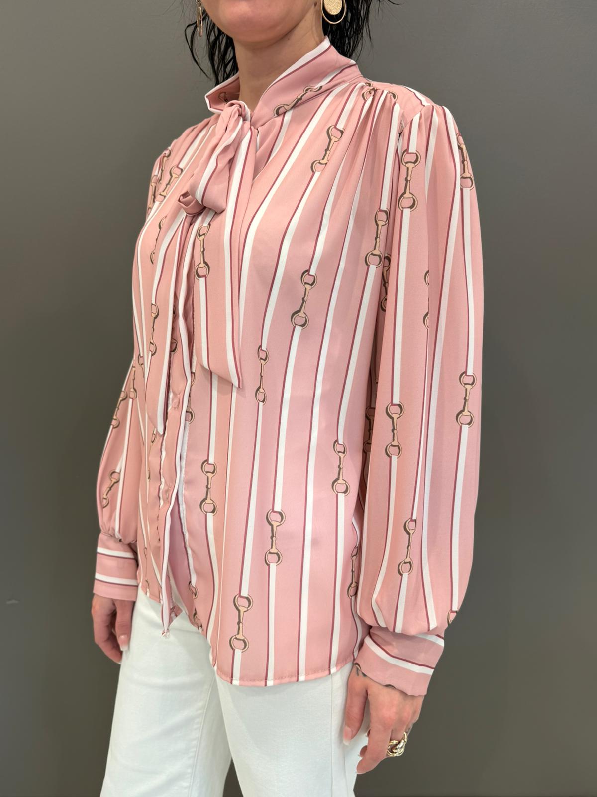 Camicia fantasia con fiocco 16052F-1 RO REALI 