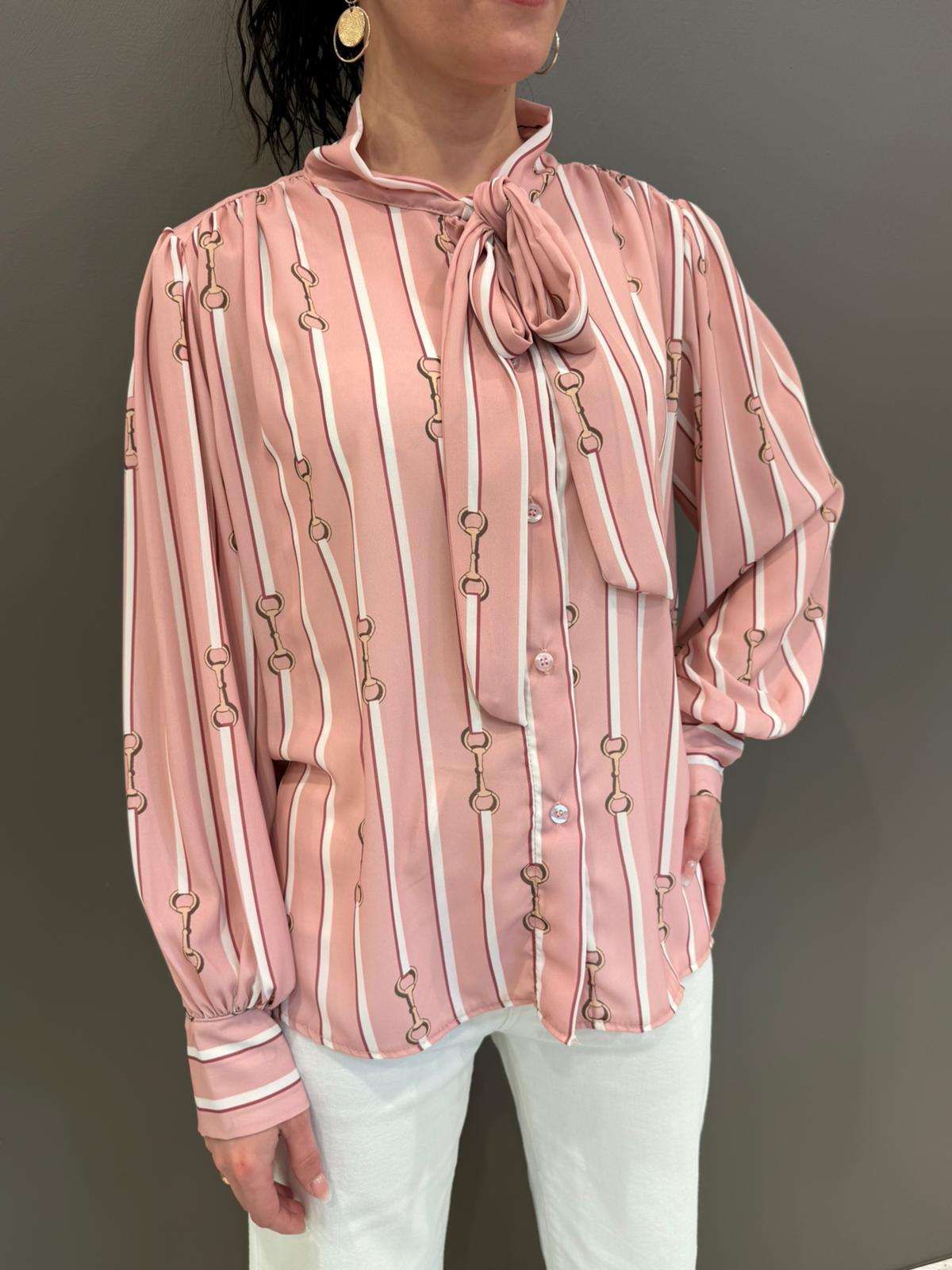 Camicia fantasia con fiocco 16052F-1 RO REALI 