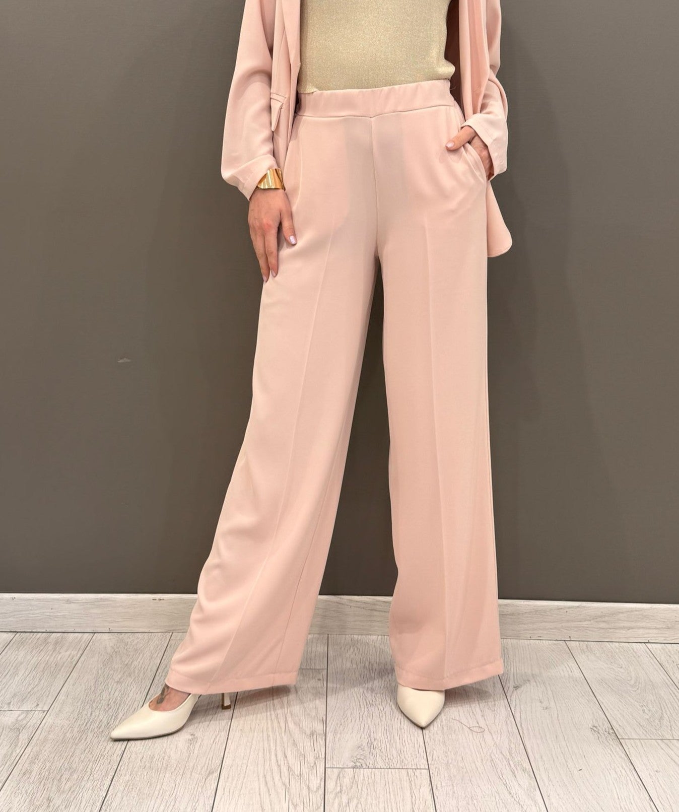 Pantaloni palazzo cady<BR/> CP25-67 RO REALI 
