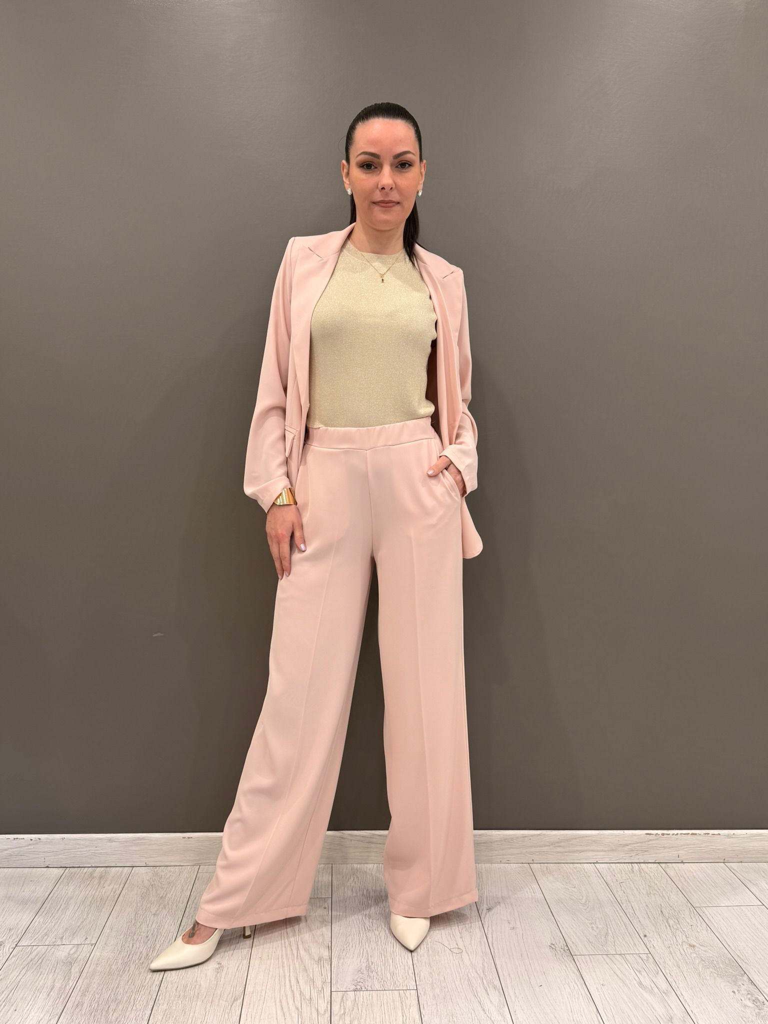 Pantaloni palazzo cady<BR/> CP25-67 RO REALI 