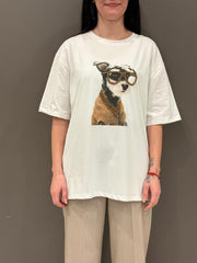 T-shirt stampa cane FX719 BI REALI 