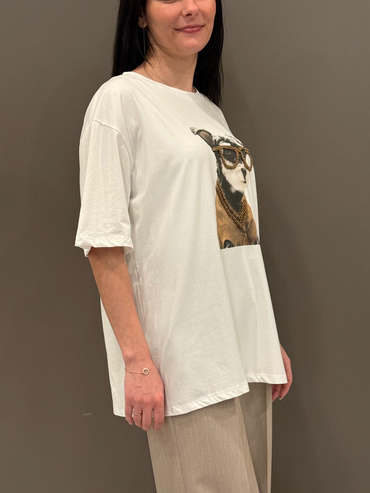 T-shirt stampa cane FX719 BI REALI 