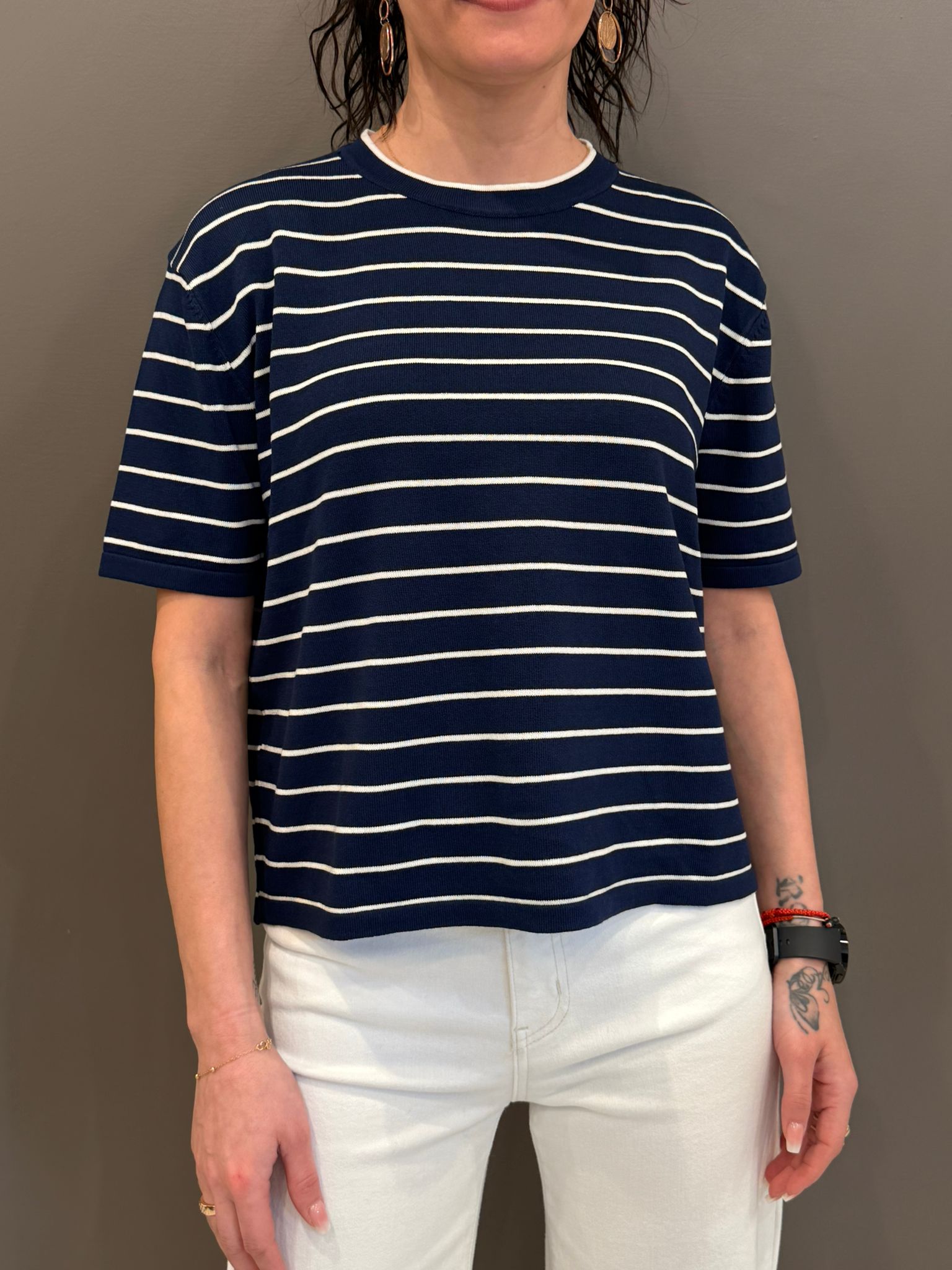 maglia mc rigata JN1324 BL REBECCA 