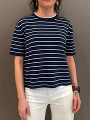 maglia mc rigata JN1324 BL REBECCA 