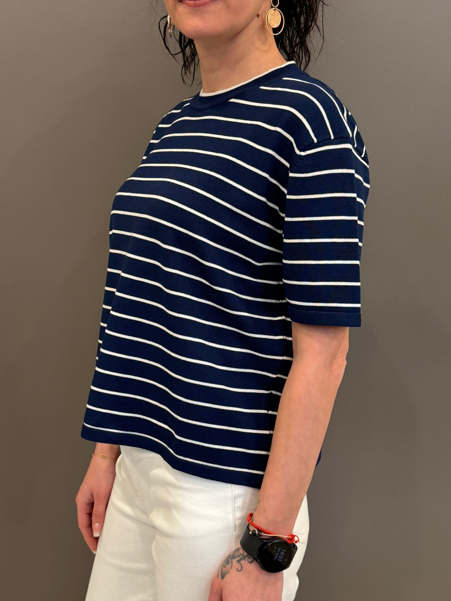 maglia mc rigata JN1324 BL REBECCA 