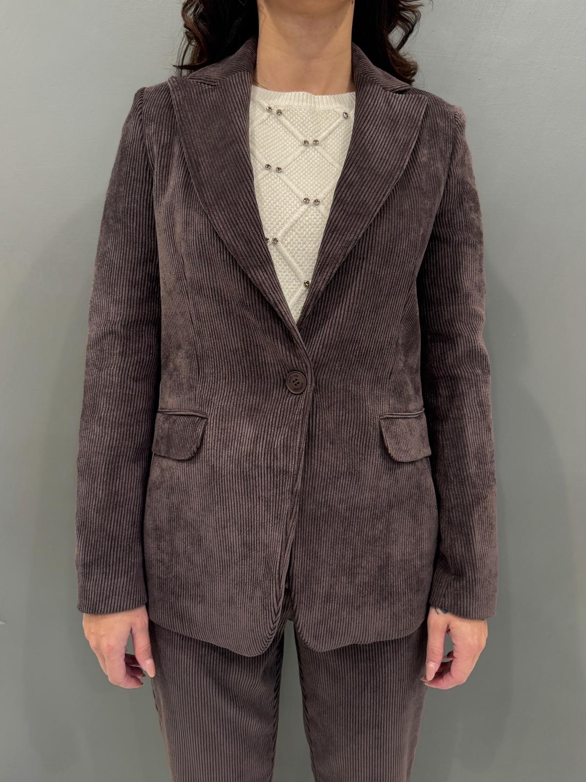 tailleur monopetto velluto a coste 20413 MO CRISTINA GAVIOLI 