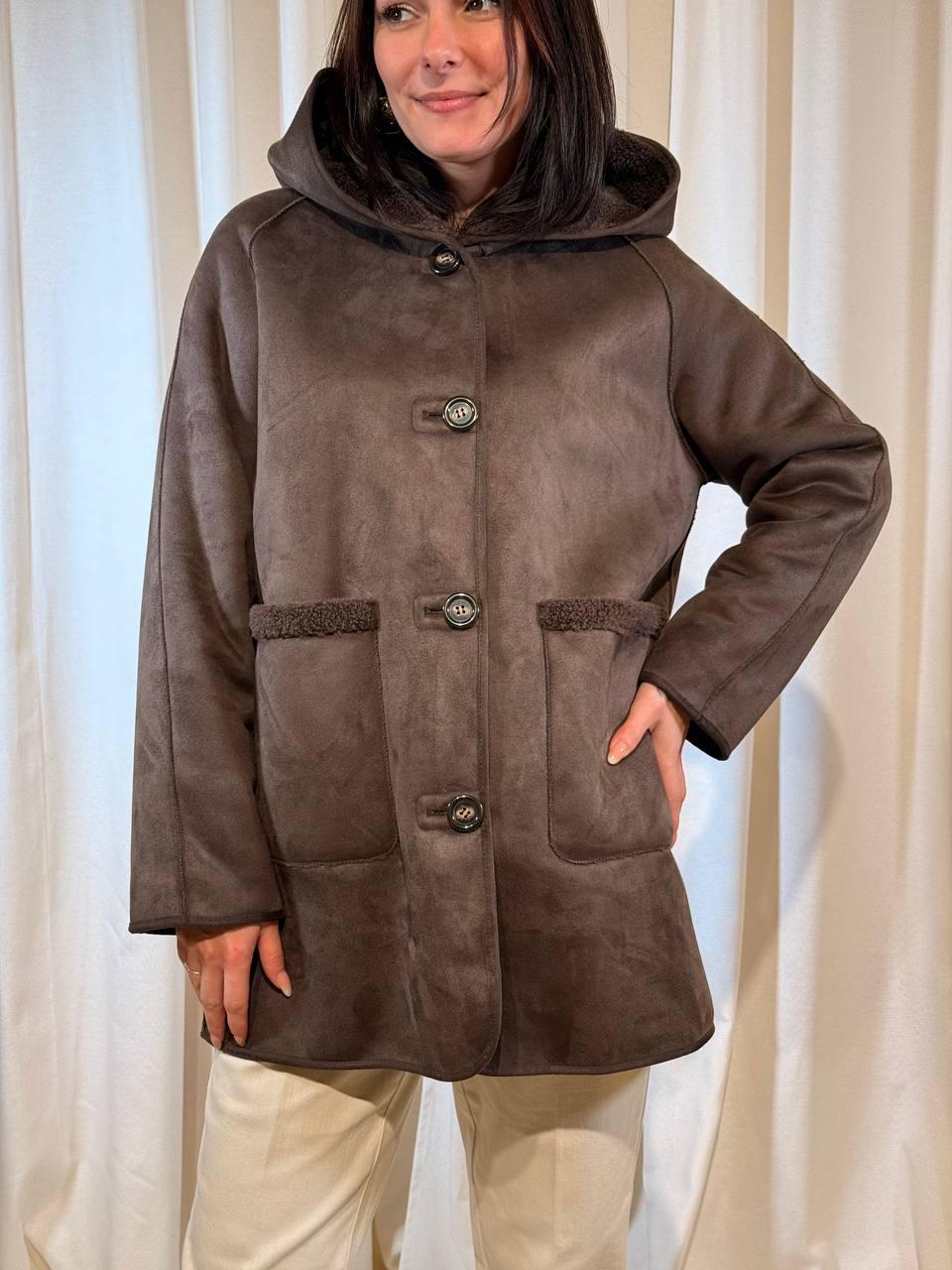Cappotto effetto shearling con cappuccio GAVETTA 003 EMME MARELLA 