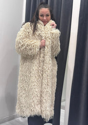 Cappotto faux fur WYH7219 BE CRISTINA GAVIOLI 