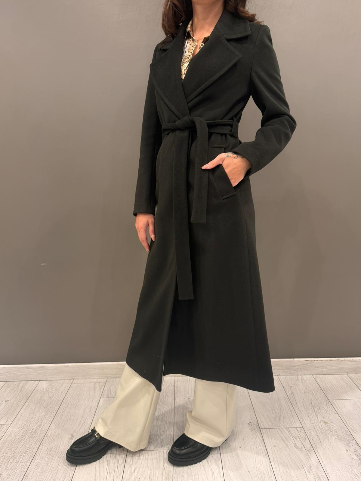 Cappotto lungo con cintura 20456 NE CRISTINA GAVIOLI 