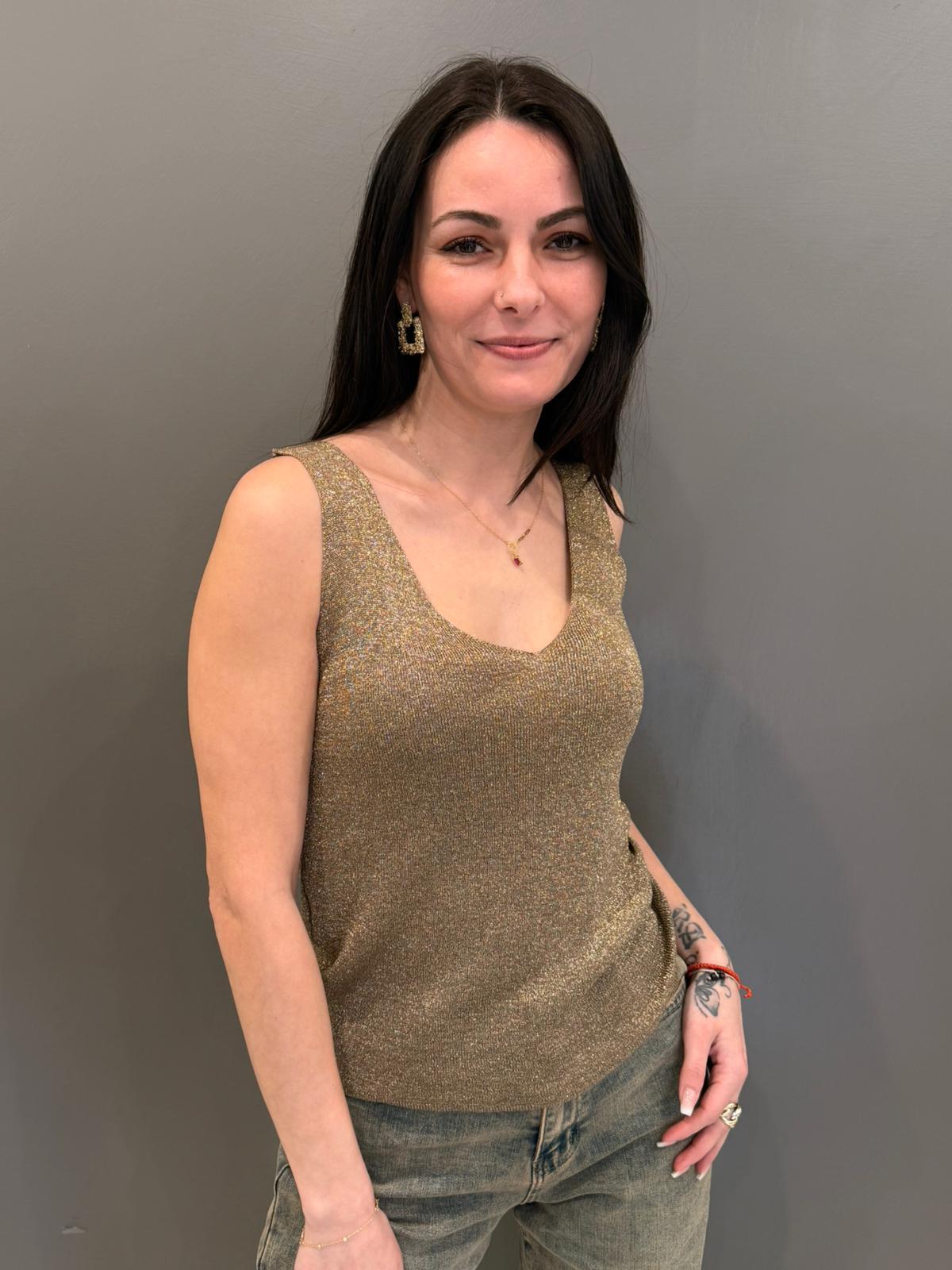 top lurex D90056 FA CRISTINA GAVIOLI 