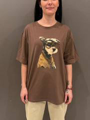 T-shirt stampa cane FX719 CO REALI 