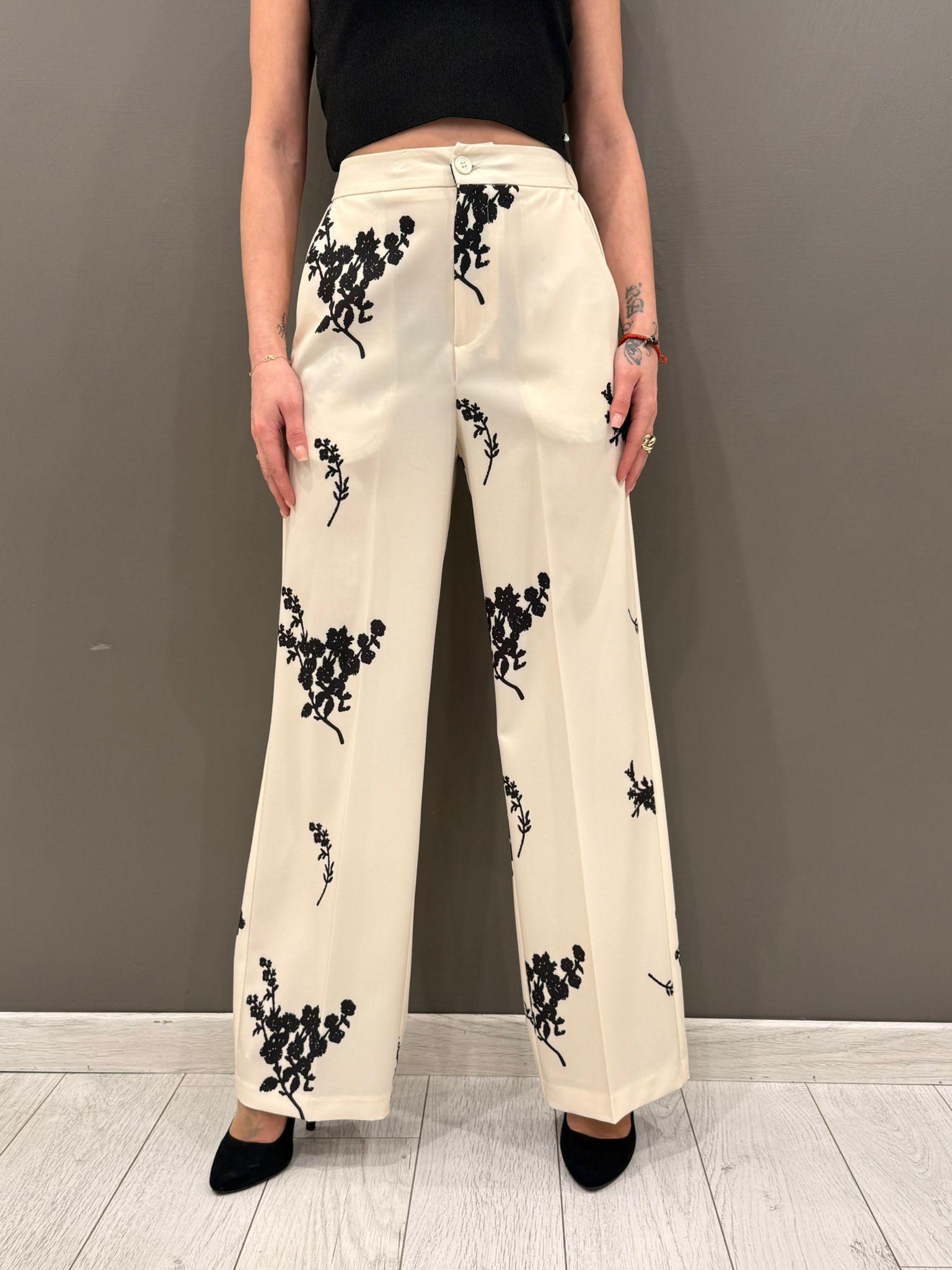 Pantaloni palazzo stampa floreale 31719 106 CRISTINA GAVIOLI 