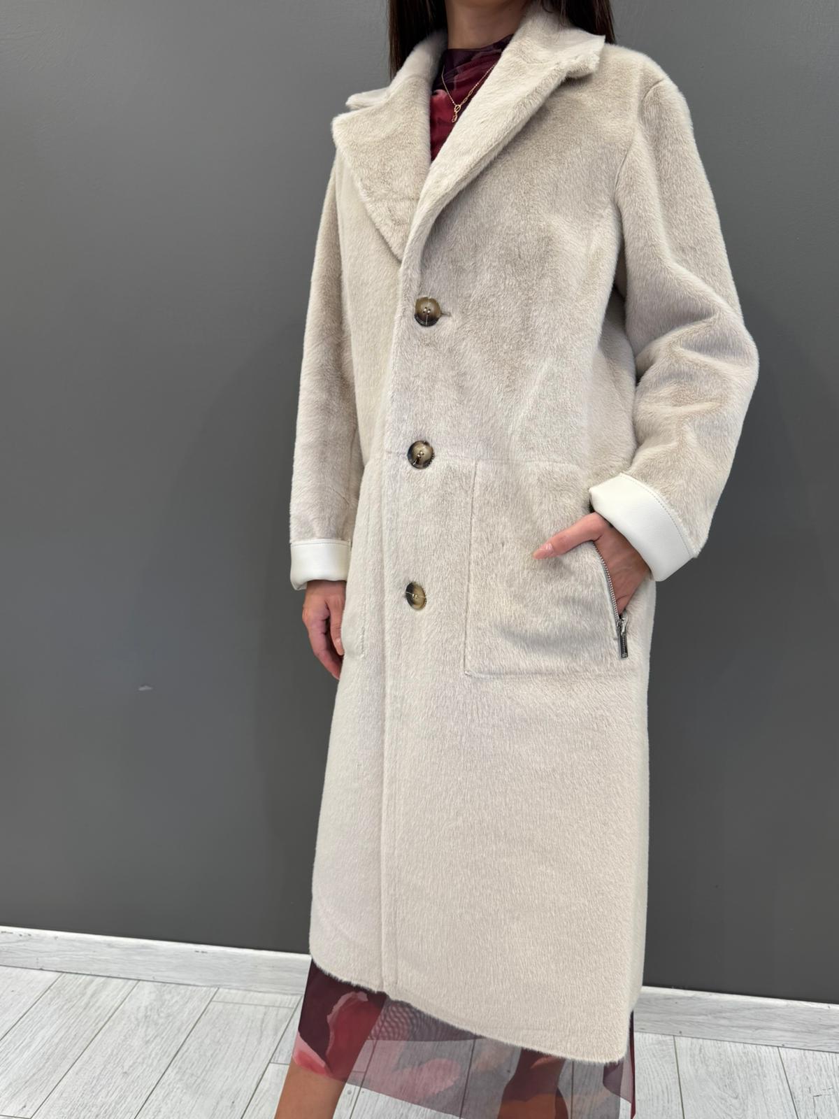 Cappotto lungo reversibile panna TATIANA BE REALI 