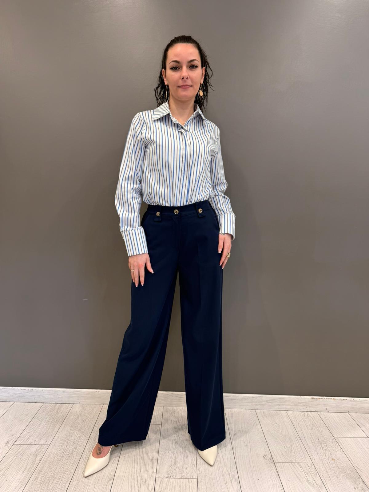 Pantaloni wide leg P1508 BL REALI 