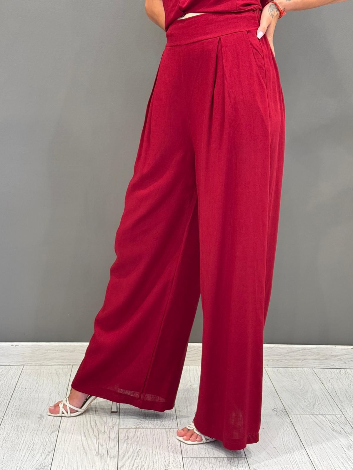 Pantaloni palazzo misto lino L2337 IN REBECCA 