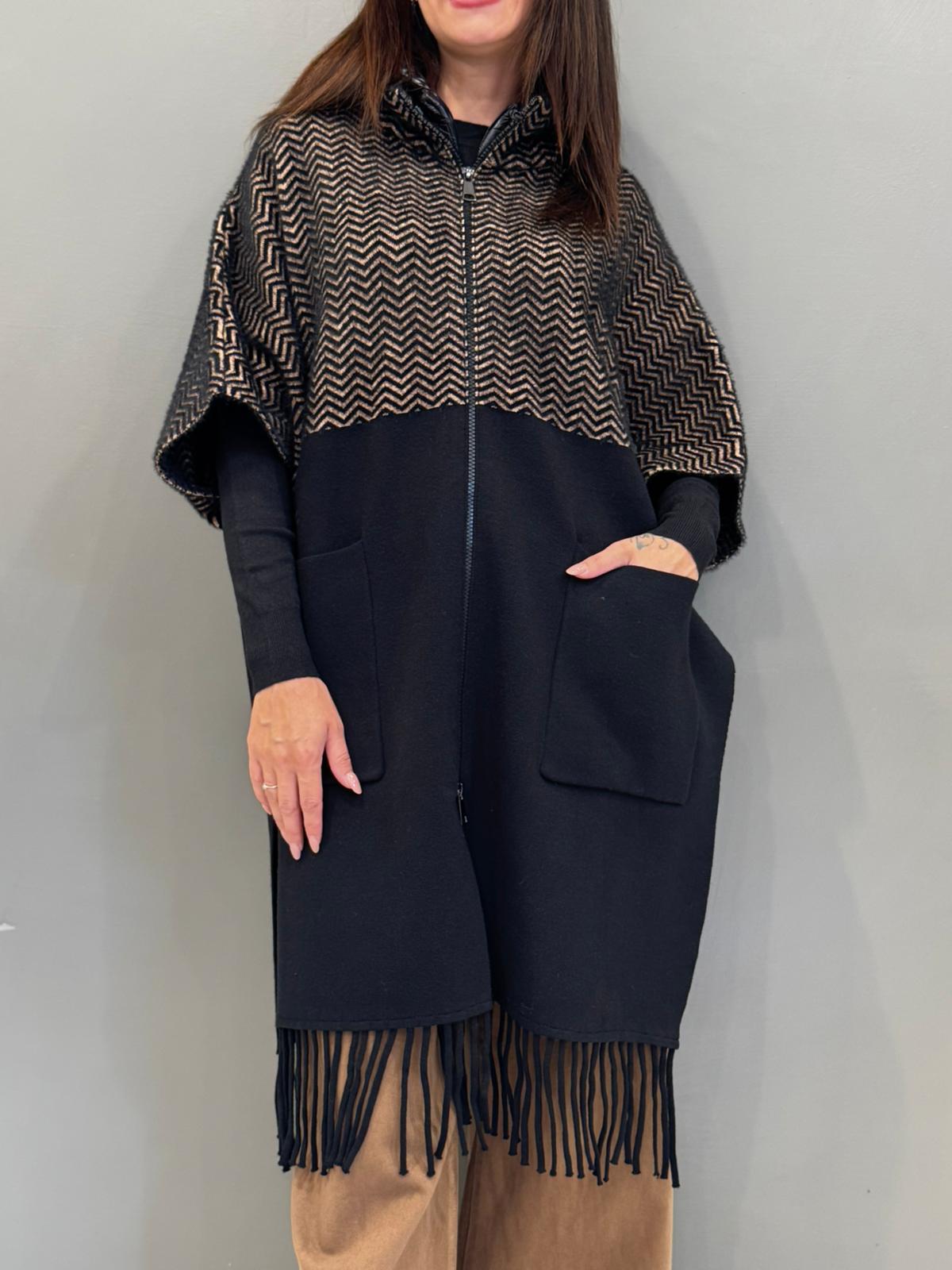 Mantella frange maglia e tessuto LODOLITE 116 REALI 