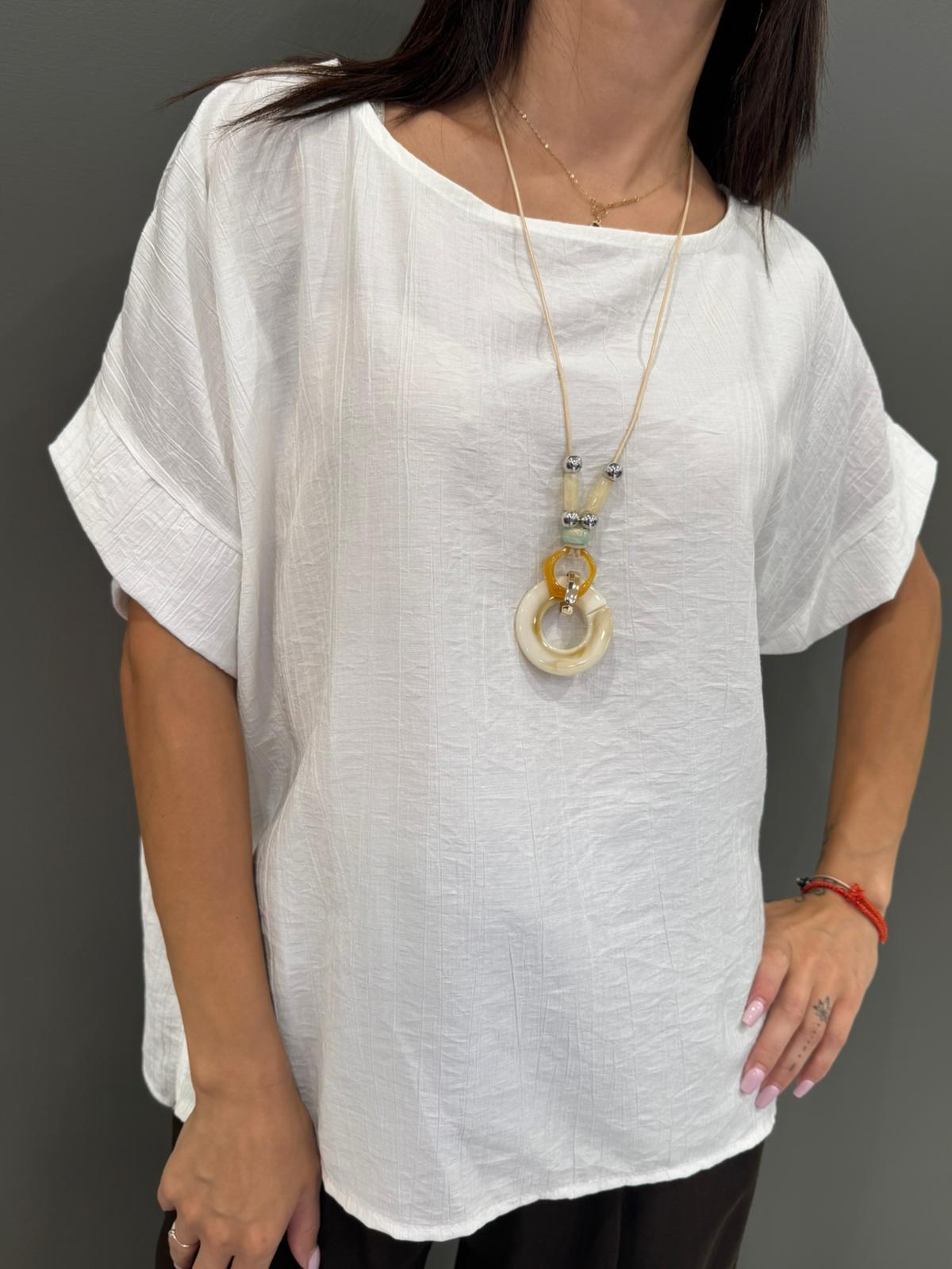 Blusa over in tessuto fluido 6553 PA REBECCA 