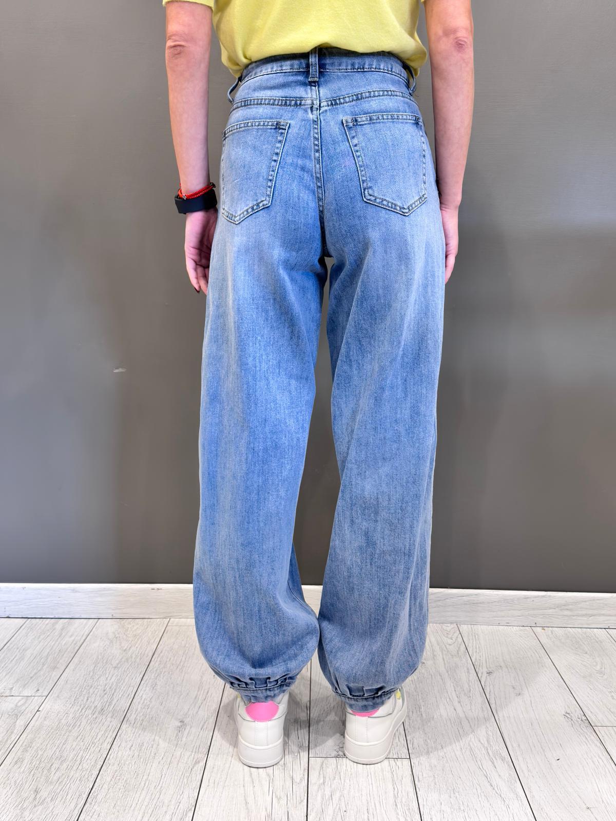 Pantalone denim ripreso al fondo HY5200 MED CRISTINA GAVIOLI 