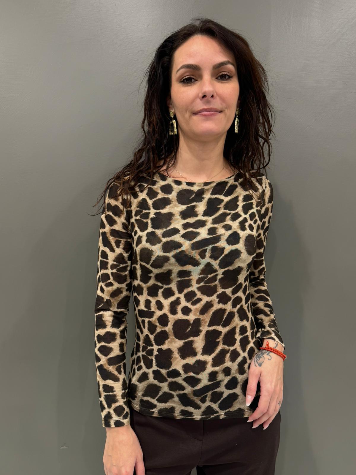 maglia scollo barca ml fantasia pois 19782F BE REBECCA 