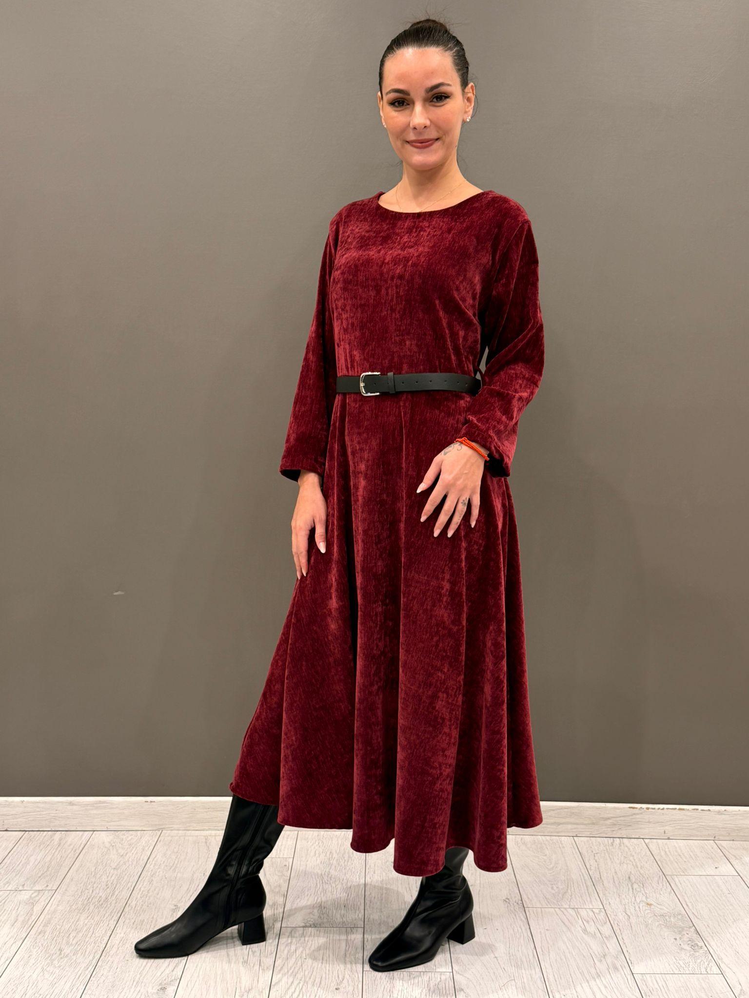 Abito velluto liscio goffr 19379P BO REBECCA 