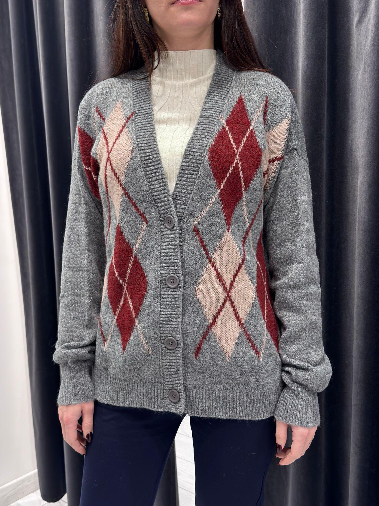 Cardigan rombi I-26816 GRBO REALI 