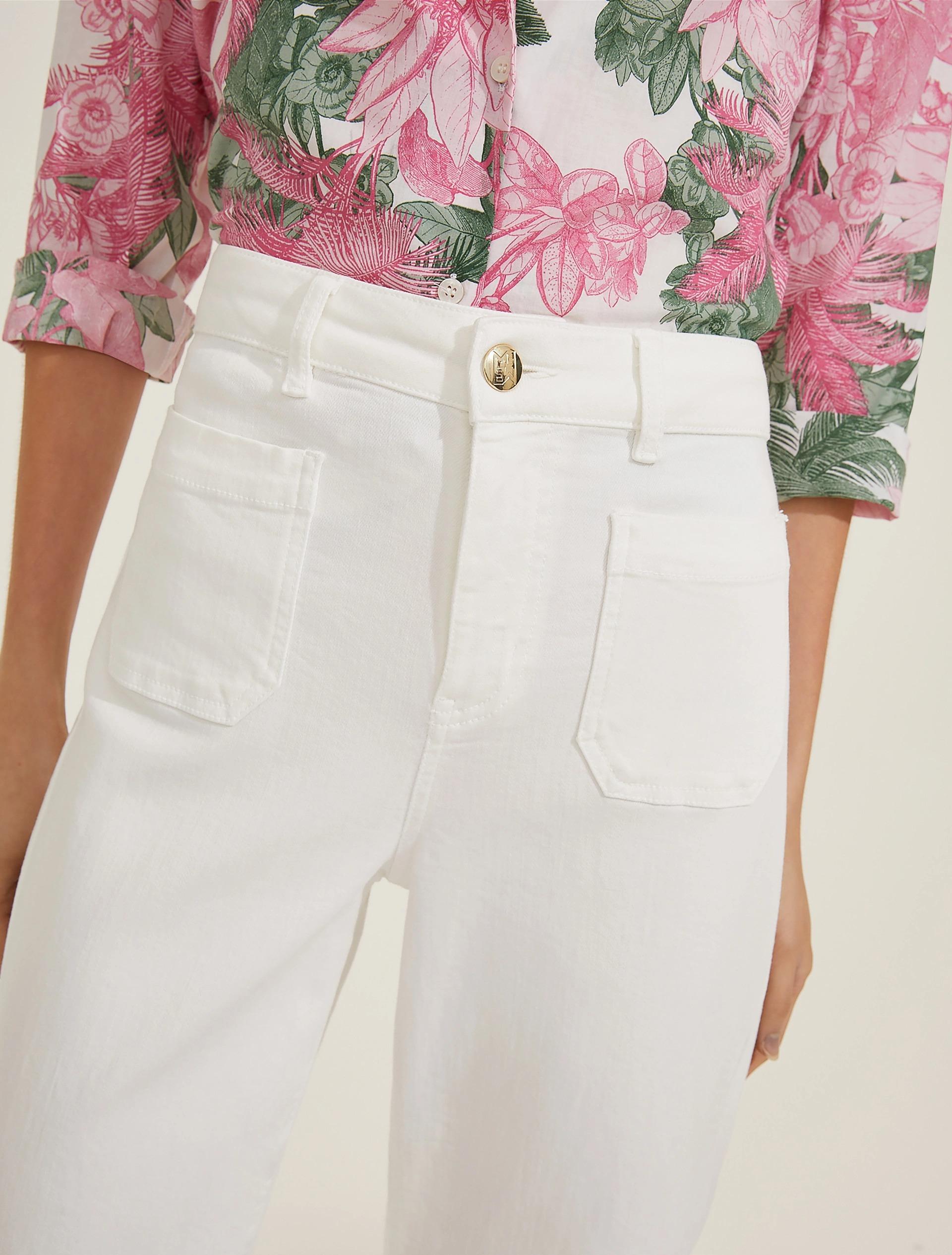 Pantalone stretch con tasche applicate