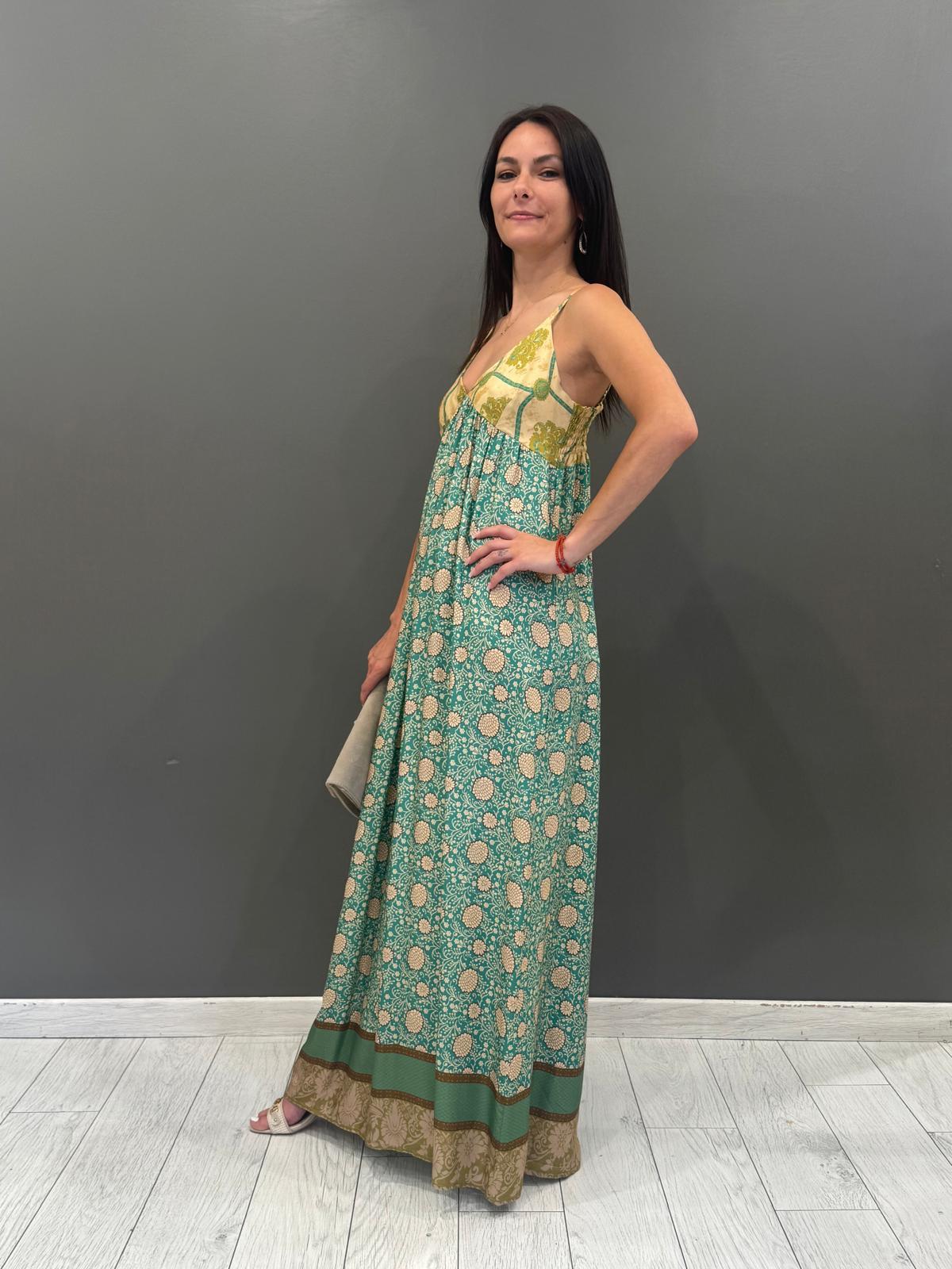 Abito lungo fantasia con spallina 25527 V1 WU'SIDE 