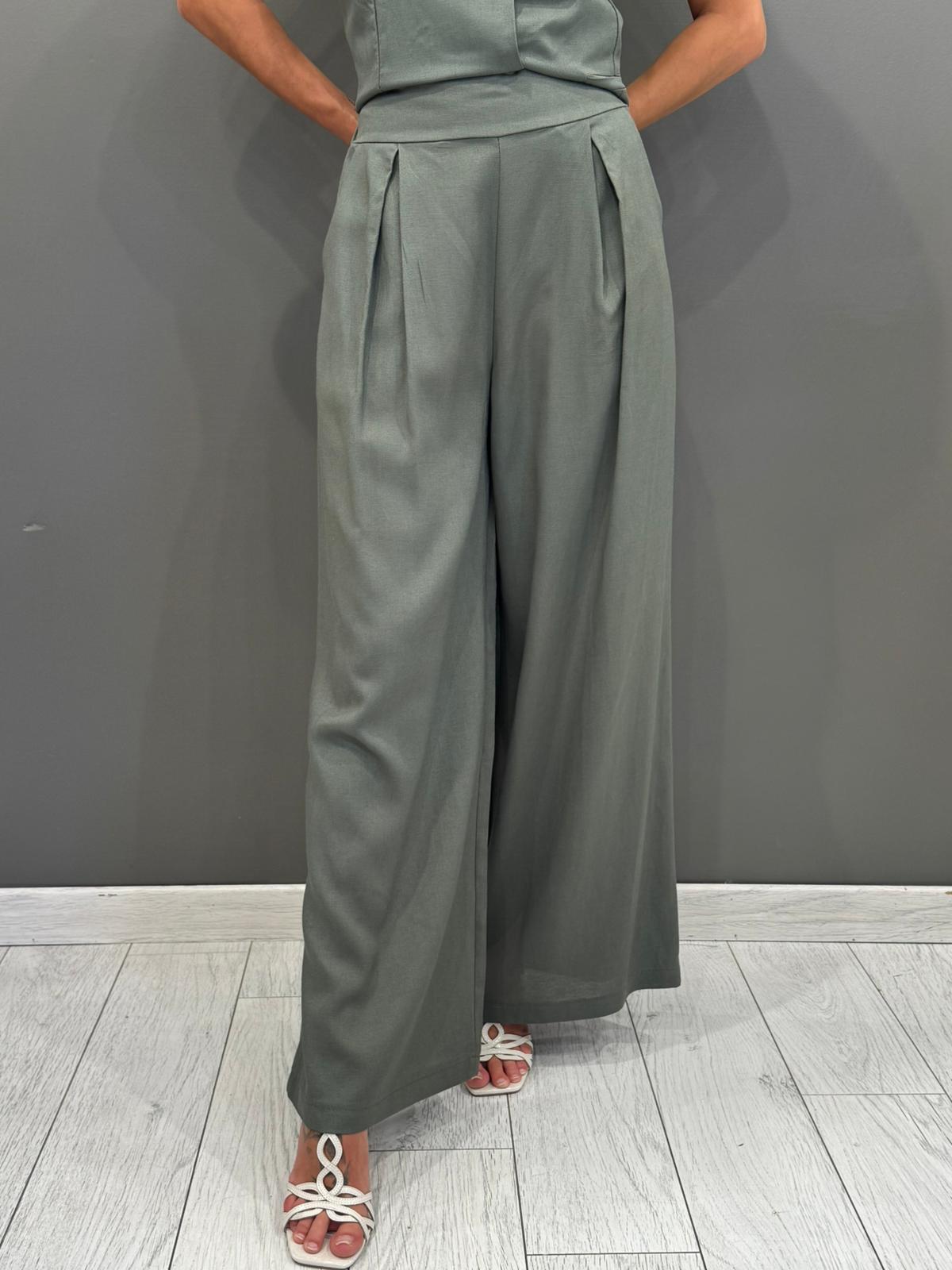 Pantaloni palazzo misto lino L2337 VE REBECCA 