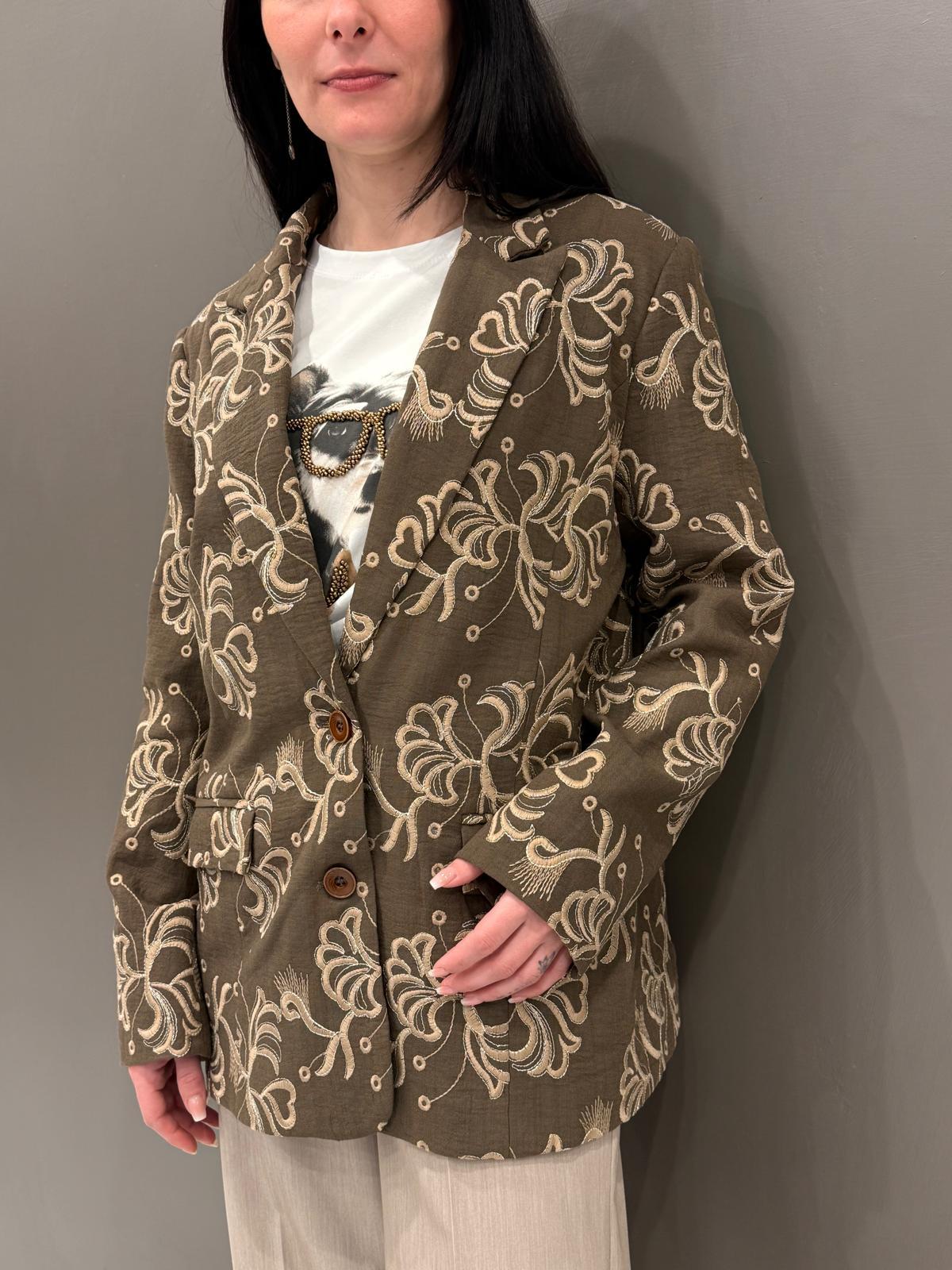 Giacca ricamata monopetto 23698 KA REALI 