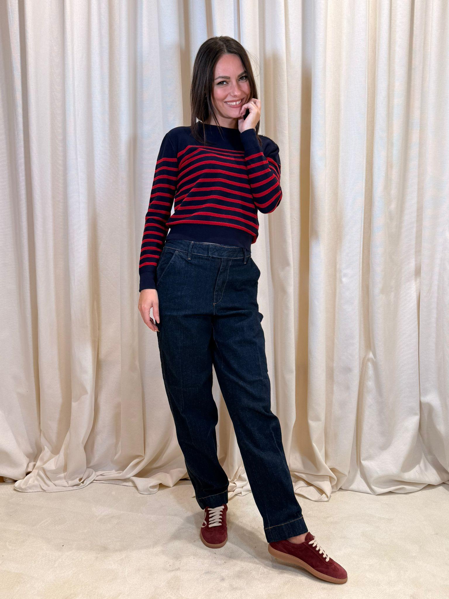 Maglia rigata viscosa lavorazione bouclè CANNA 002 MARELLA SPORT 