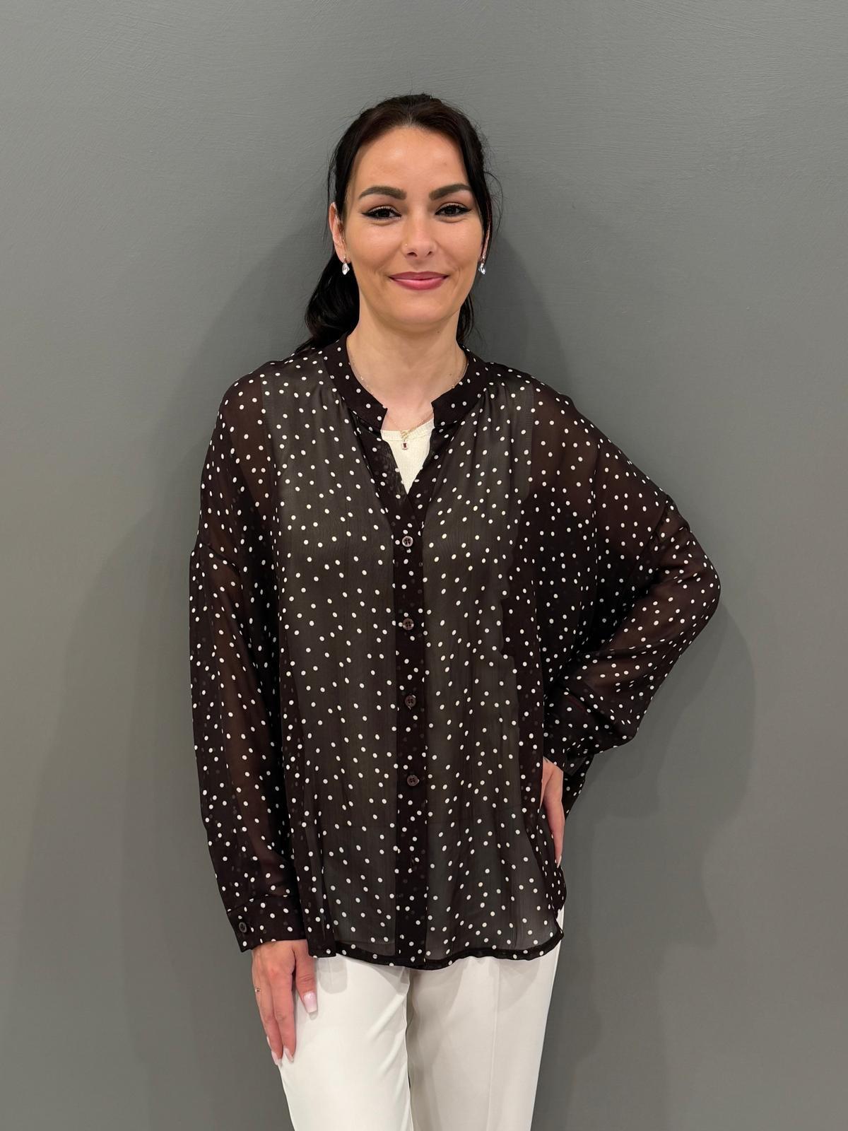 Camicia over con pois CC21-306 001 CRISTINA GAVIOLI 