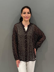 Camicia over con pois CC21-306 001 CRISTINA GAVIOLI 